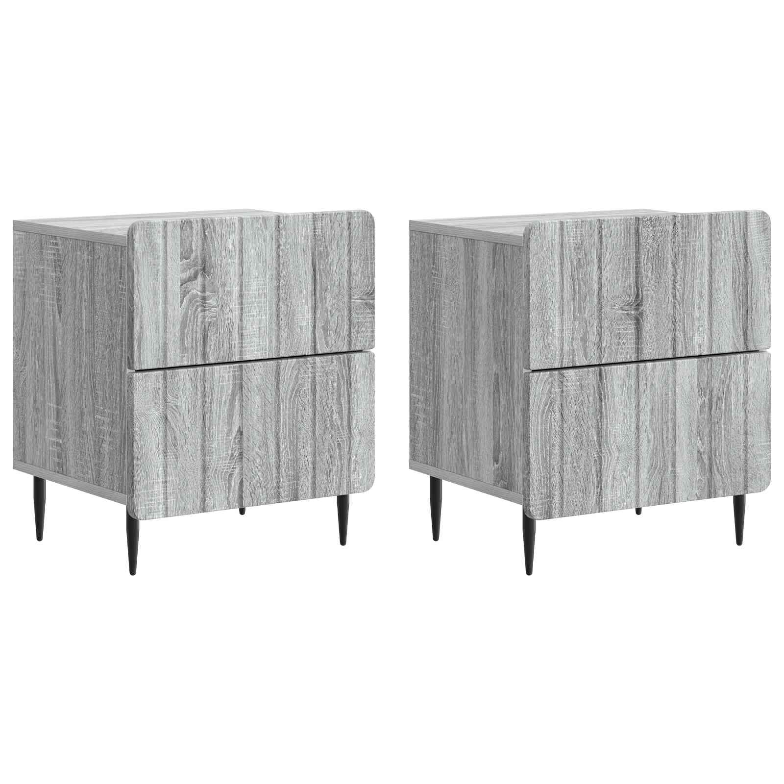 Cabinet de chevet 2 pcs Sonoma gris 43 x 34,5 x 49,5 cm - XIOS