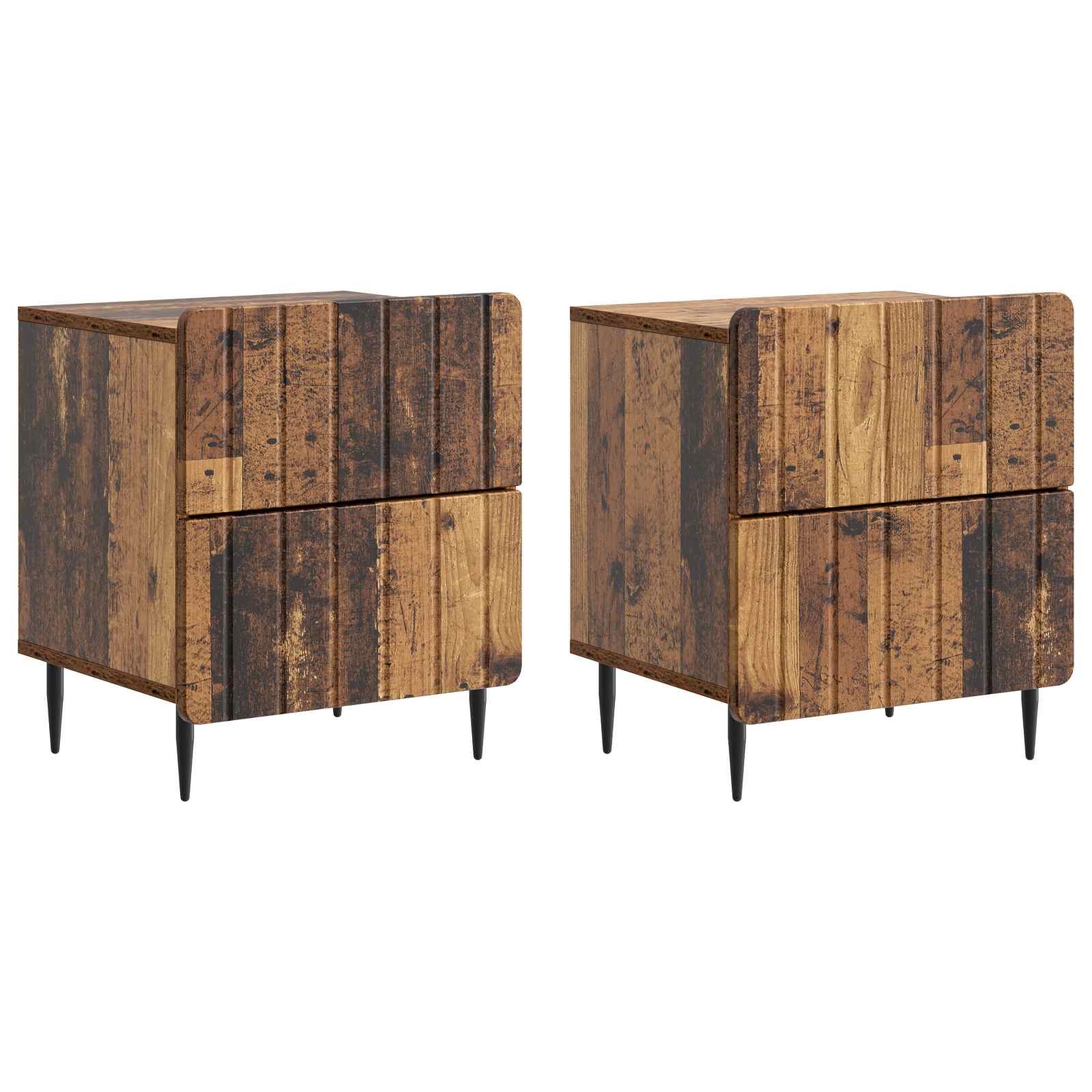 Cabinet de chevet 2 pcs Bois ancien 43 x 34,5 x 49,5 cm - XIOS