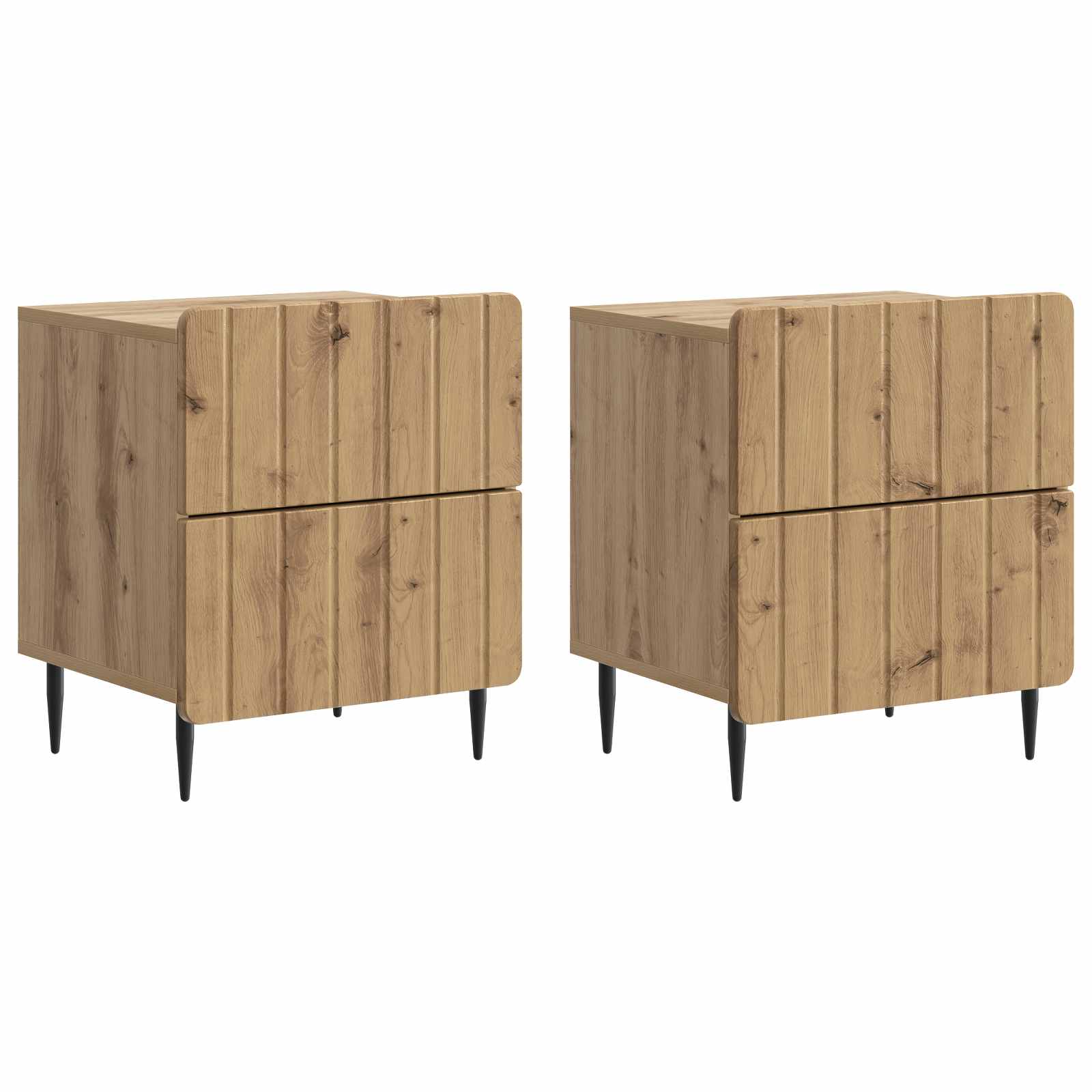 Cabinet de chevet 2 pcs Chêne artisanal 43 x 34,5 x 49,5 cm - XIOS