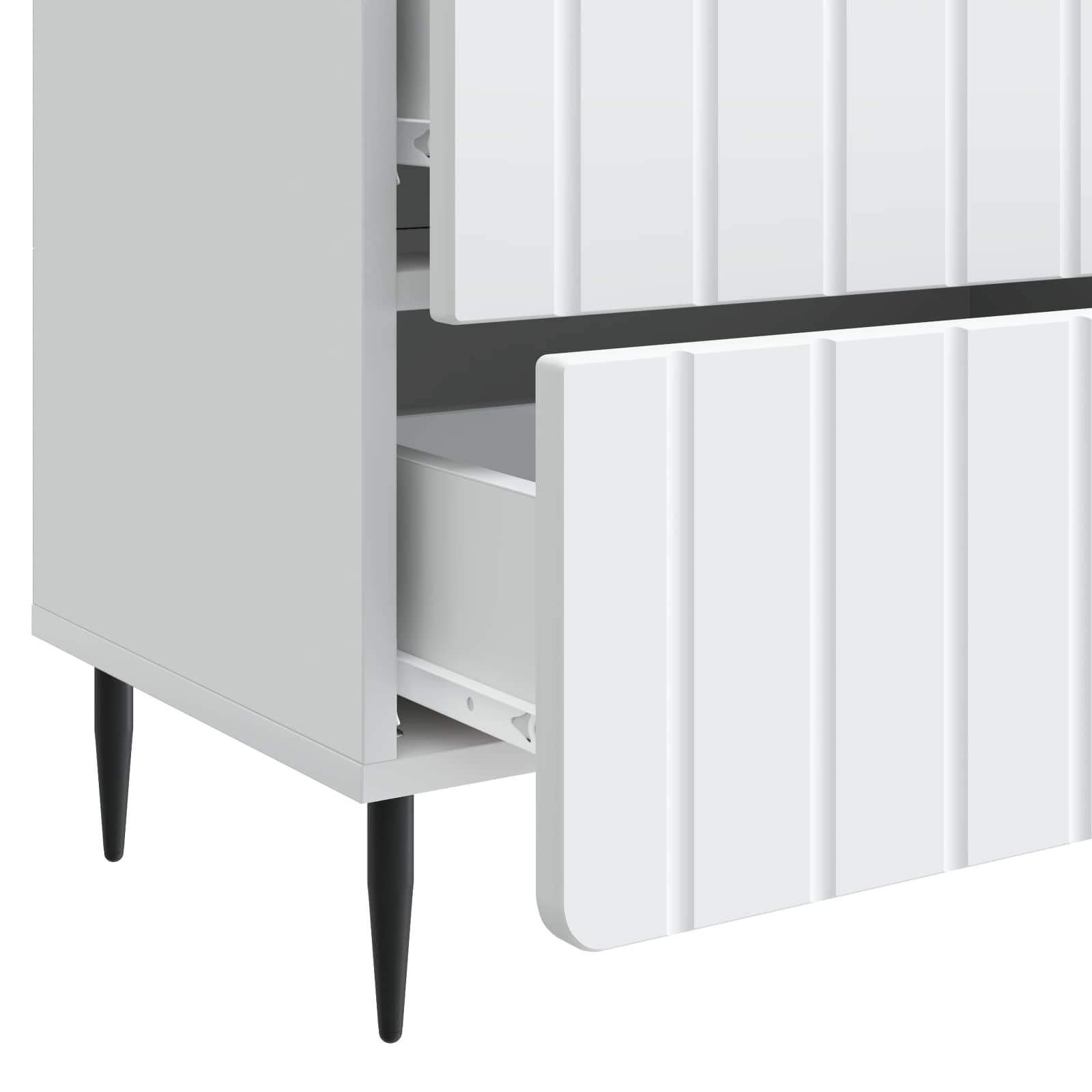 Cabinet de chevet Blanc 62 x 34,5 x 49,5 cm Bois d'ingénierie - XIOS