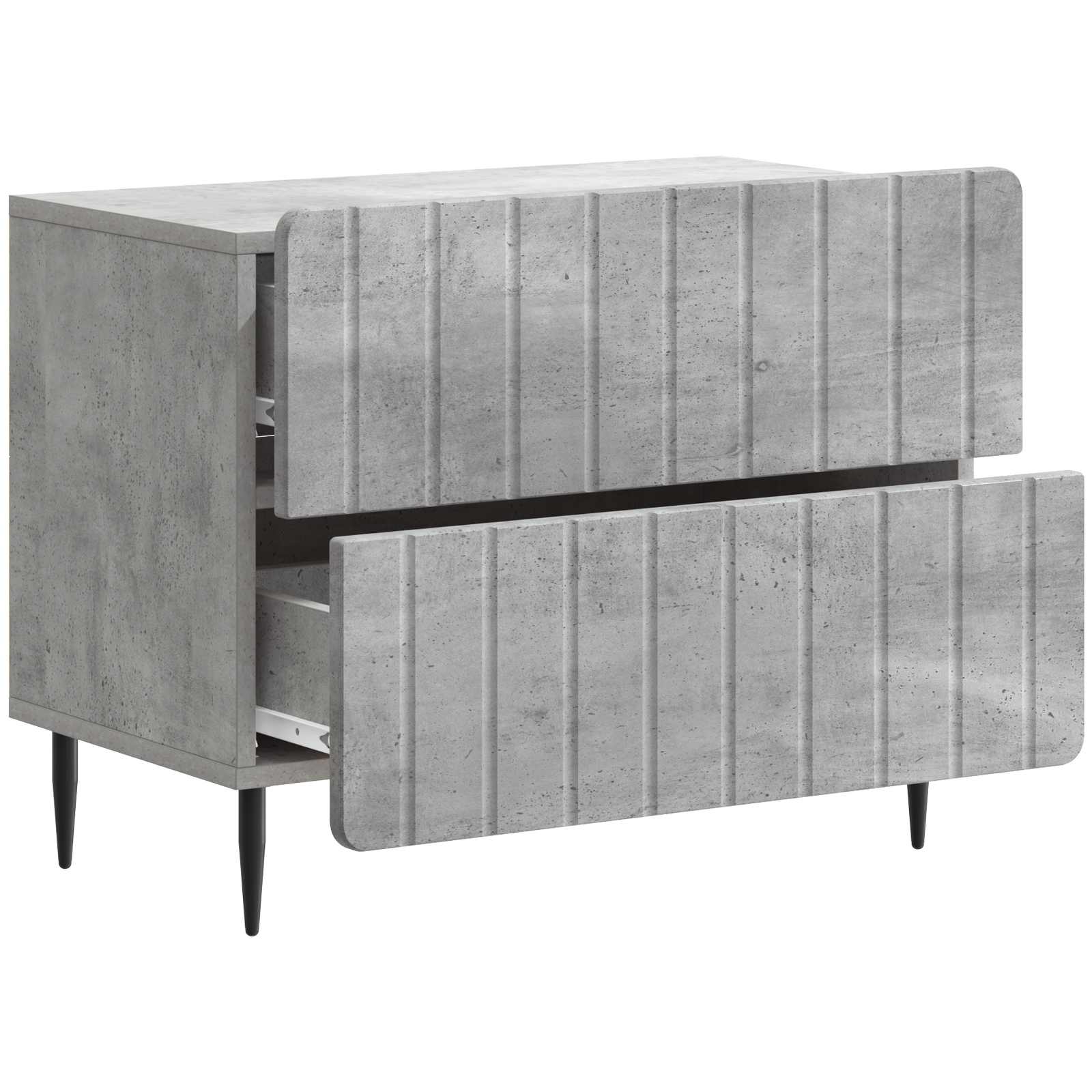 Cabinet de chevet avec tiroir Gris béton 62 x 34,5 x 49,5 cm - XIOS