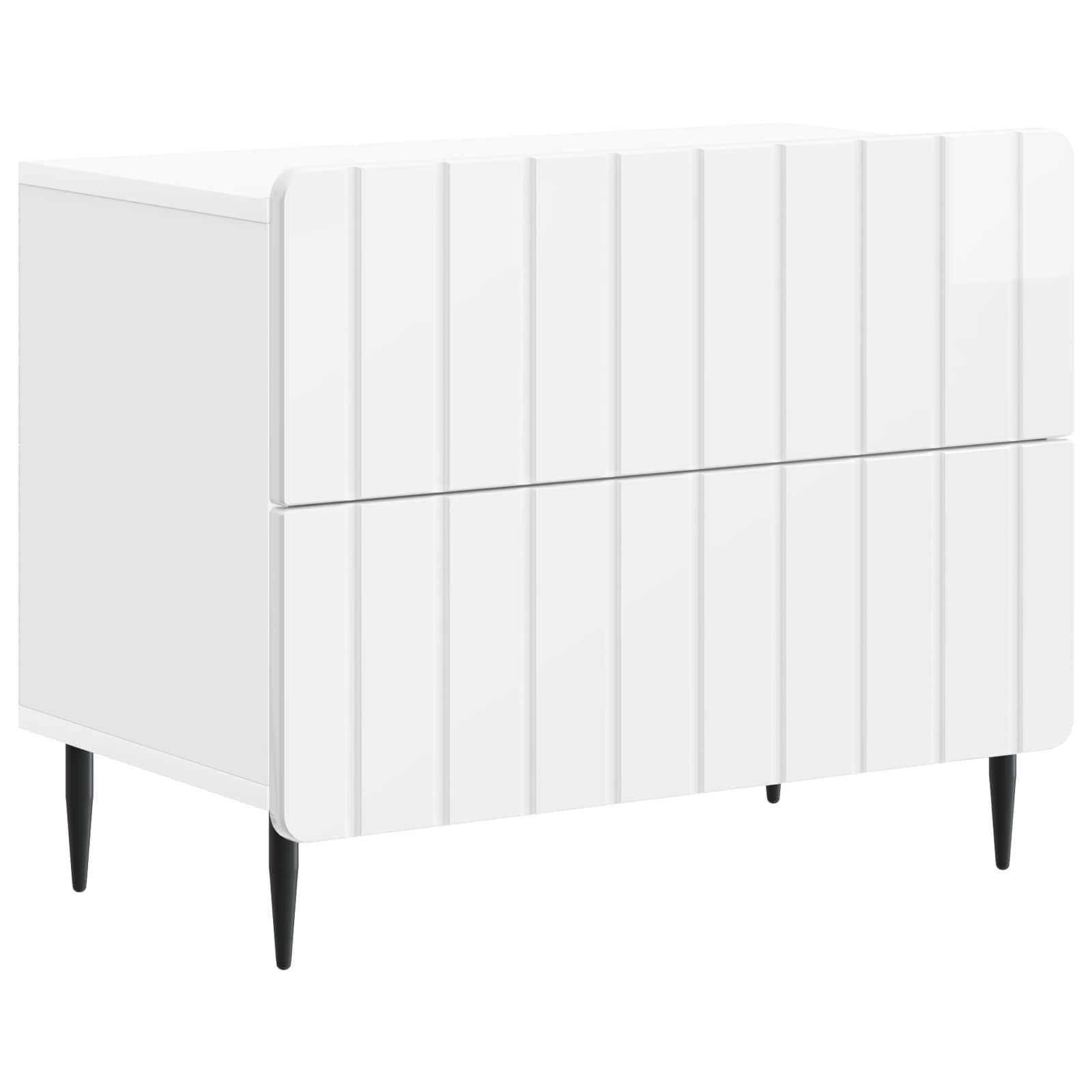 Cabinet de chevet Blanc brillant 62 x 34,5 x 49,5 cm - XIOS