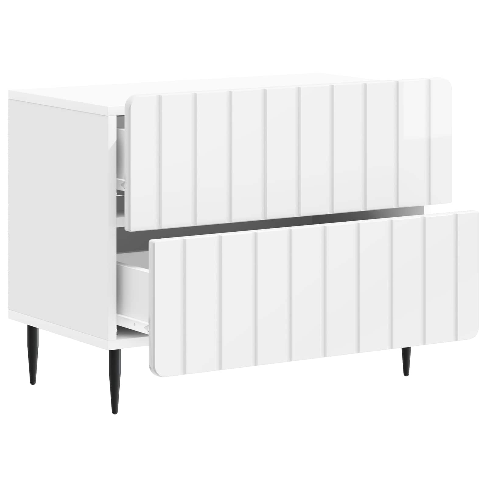Cabinet de chevet Blanc brillant 62 x 34,5 x 49,5 cm - XIOS