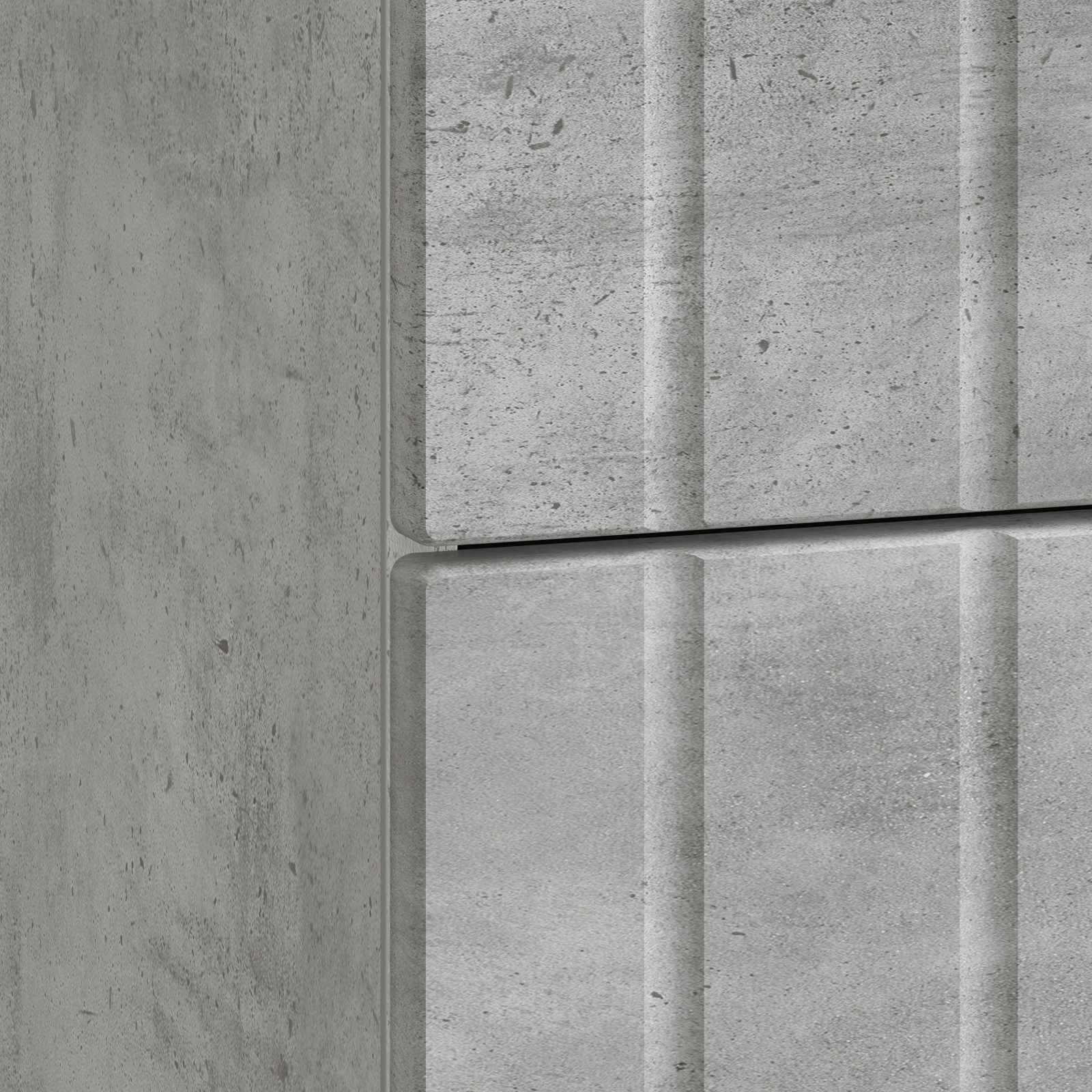 Cabinet de chevet Gris béton 43 x 41 x 68 cm Bois d'ingénierie - XIOS