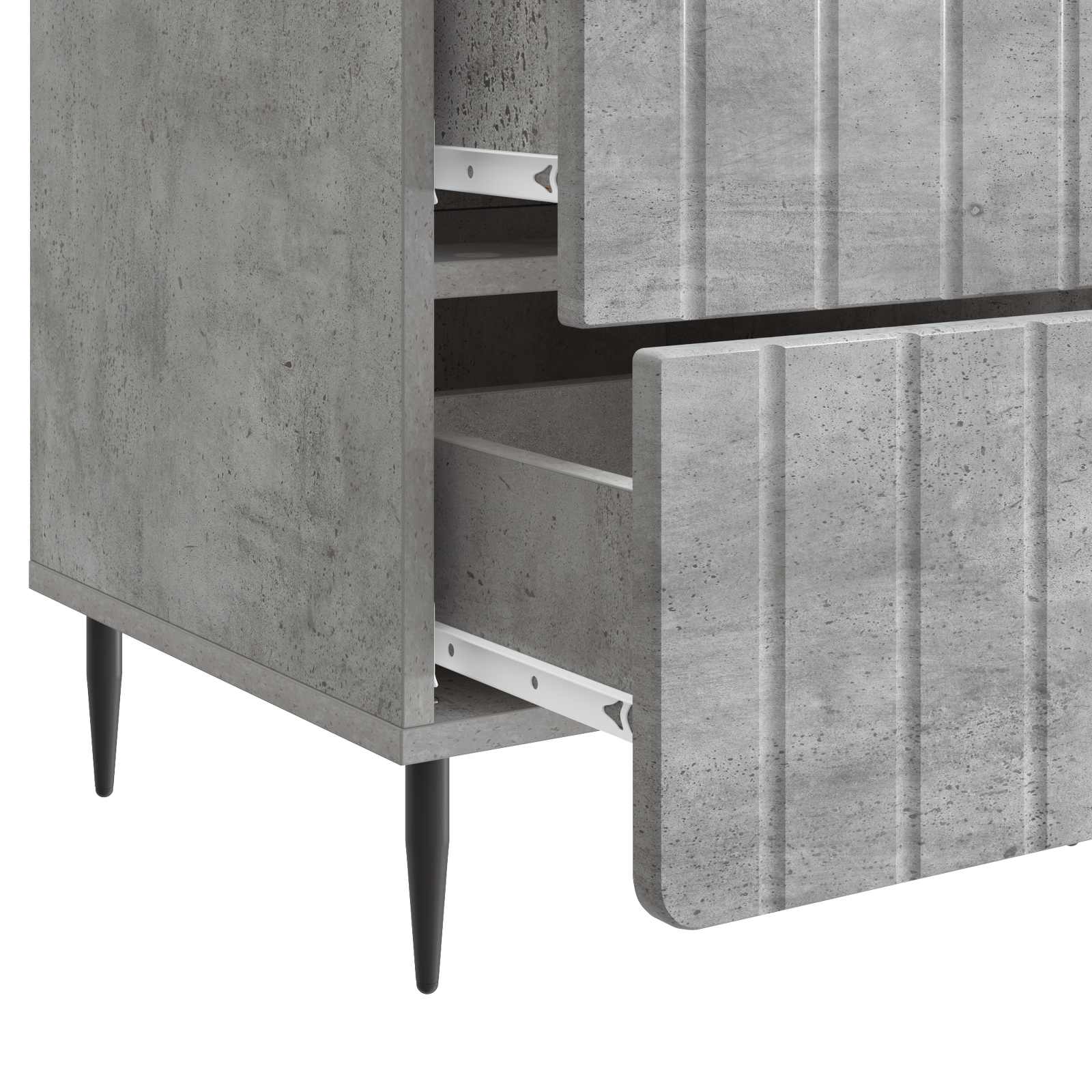 Cabinet de chevet Gris béton 43 x 41 x 68 cm Bois d'ingénierie - XIOS