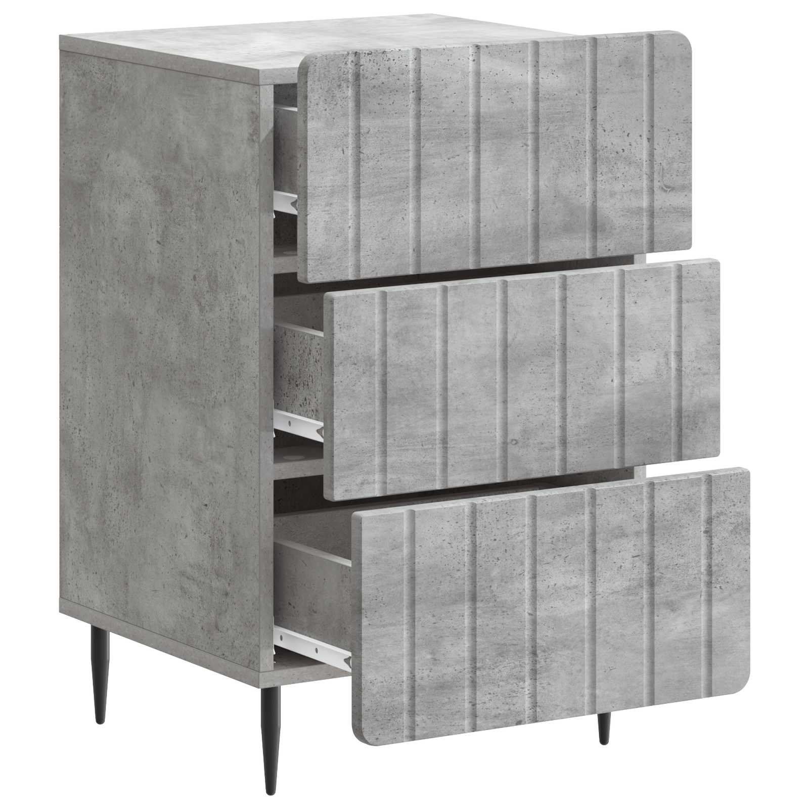 Cabinet de chevet Gris béton 43 x 41 x 68 cm Bois d'ingénierie - XIOS