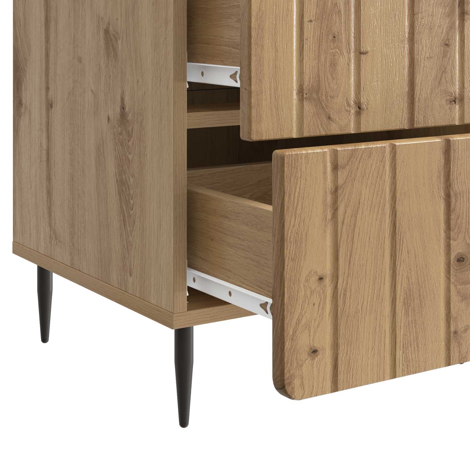 Cabinet de chevet avec tiroir Chêne artisanal 43 x 41 x 68 cm - XIOS