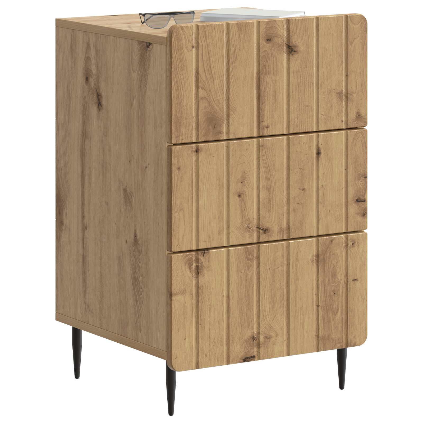 Cabinet de chevet avec tiroir Chêne artisanal 43 x 41 x 68 cm - XIOS