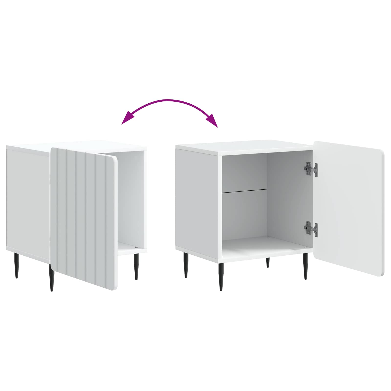 Cabinet de chevet 2 pcs Blanc 43 x 34,5 x 52 cm - XIOS