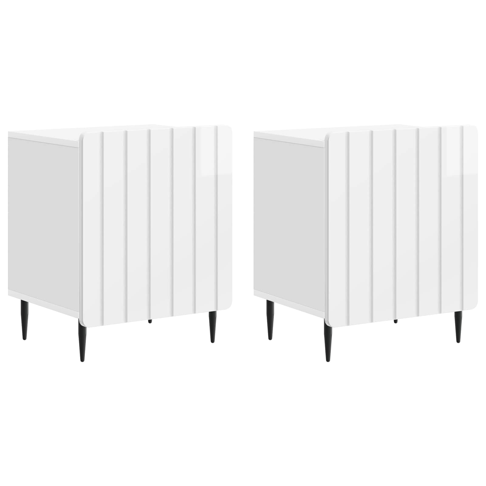 Cabinet de chevet 2 pcs Blanc brillant 43 x 34,5 x 52 cm - XIOS