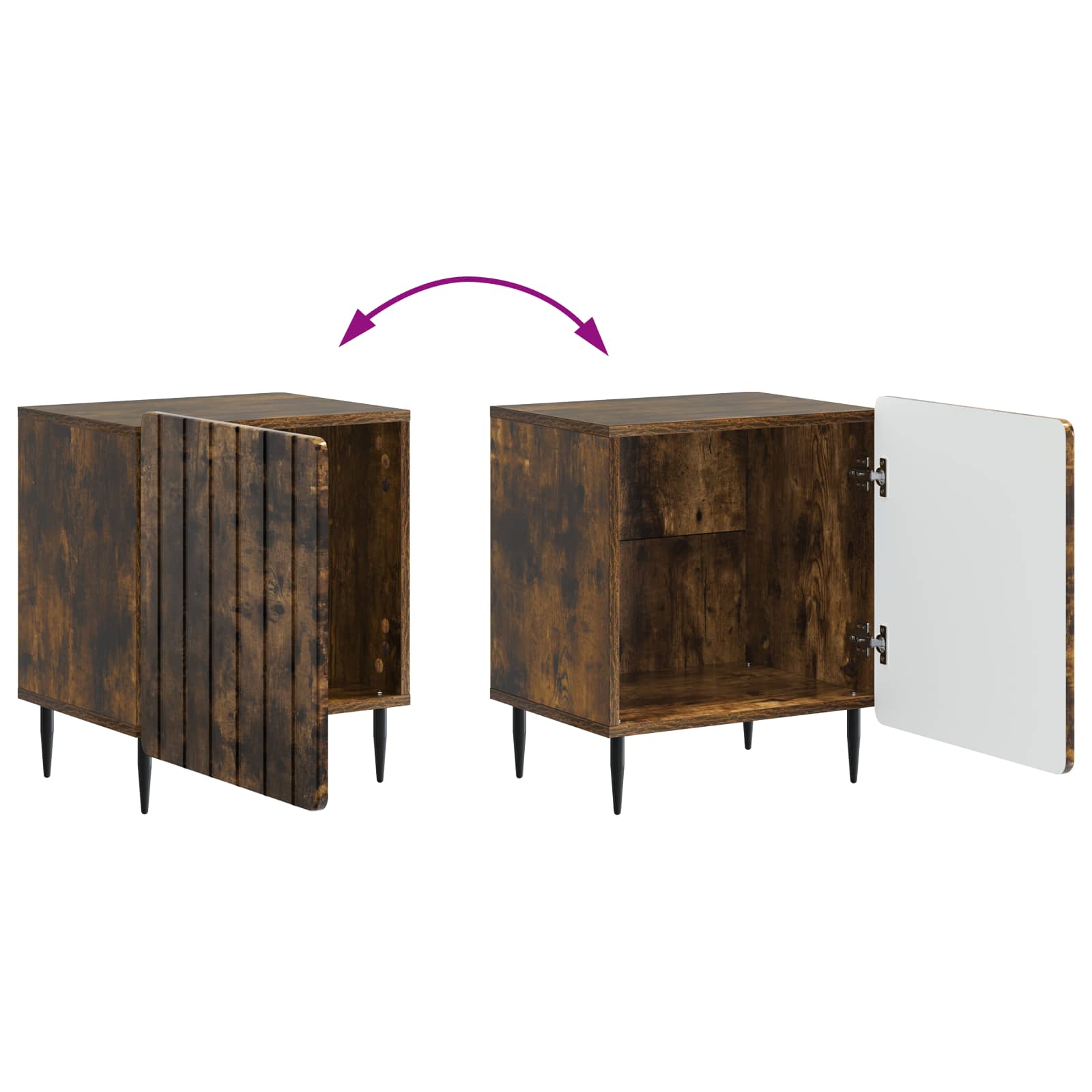 Cabinet de chevet Chêne fumé 43 x 34,5 x 52 cm - XIOS