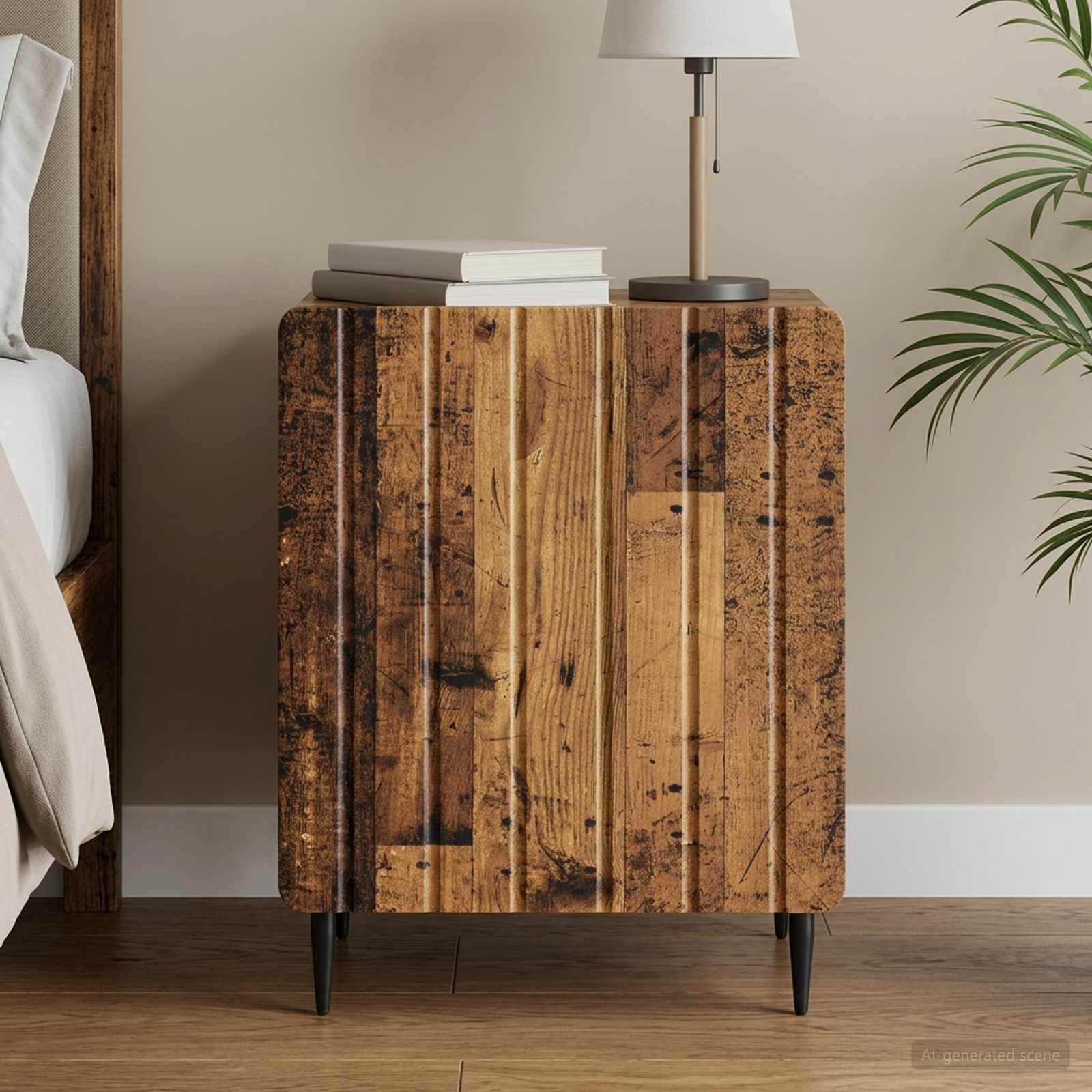 Cabinet de chevet Bois ancien 43 x 34,5 x 52 cm - XIOS