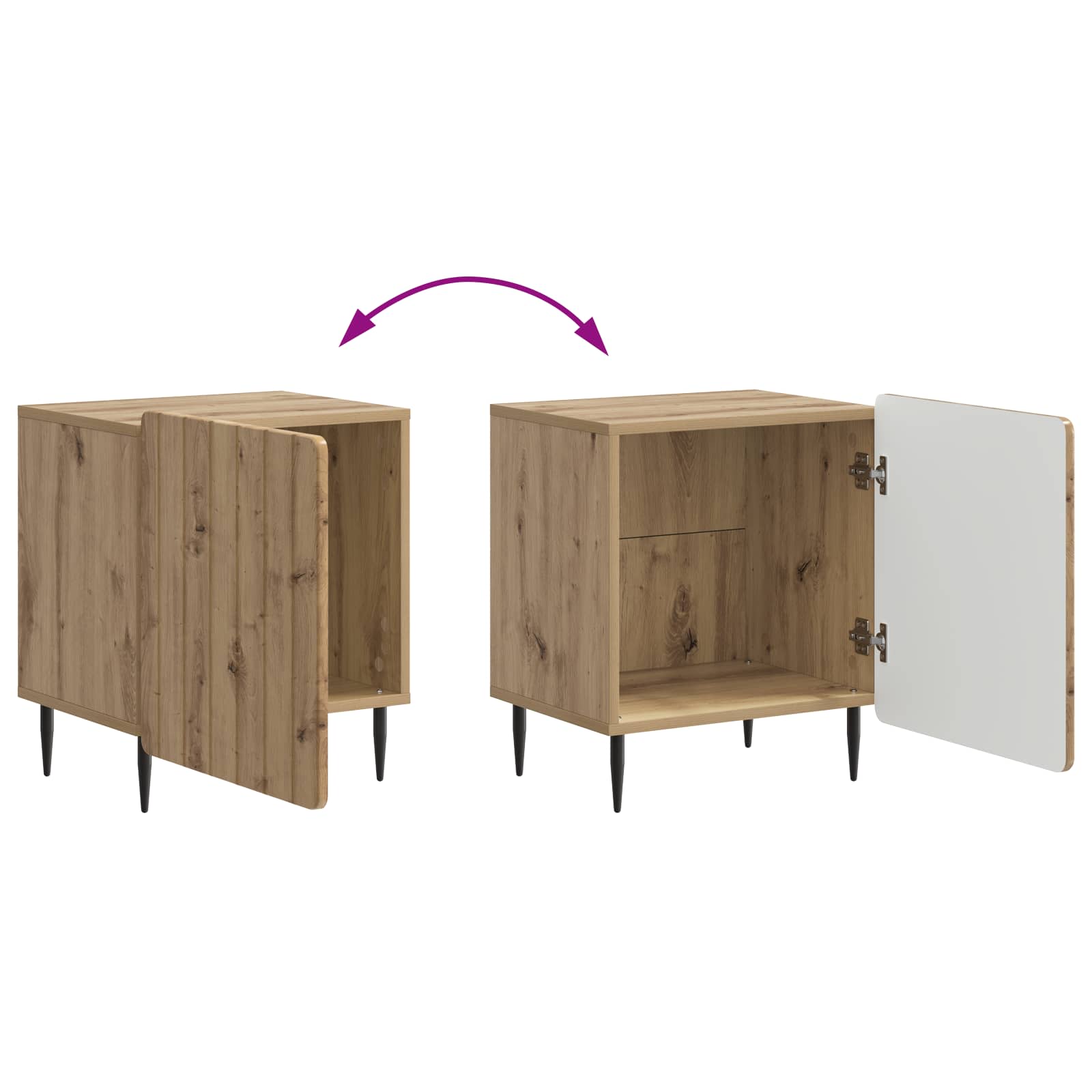 Cabinet de chevet 2 pcs Chêne artisanal 43 x 34,5 x 52 cm - XIOS