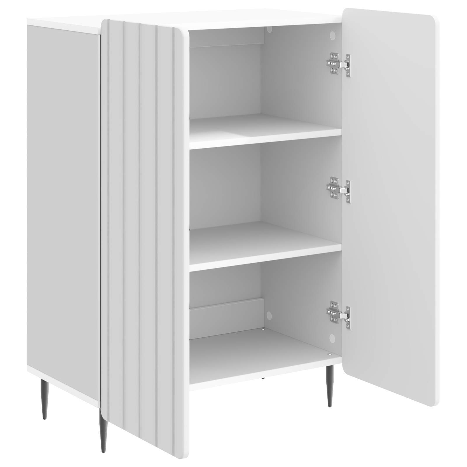 Buffet Blanc brillant 66 x 34,5 x 92 cm Bois d'ingénierie - XIOS