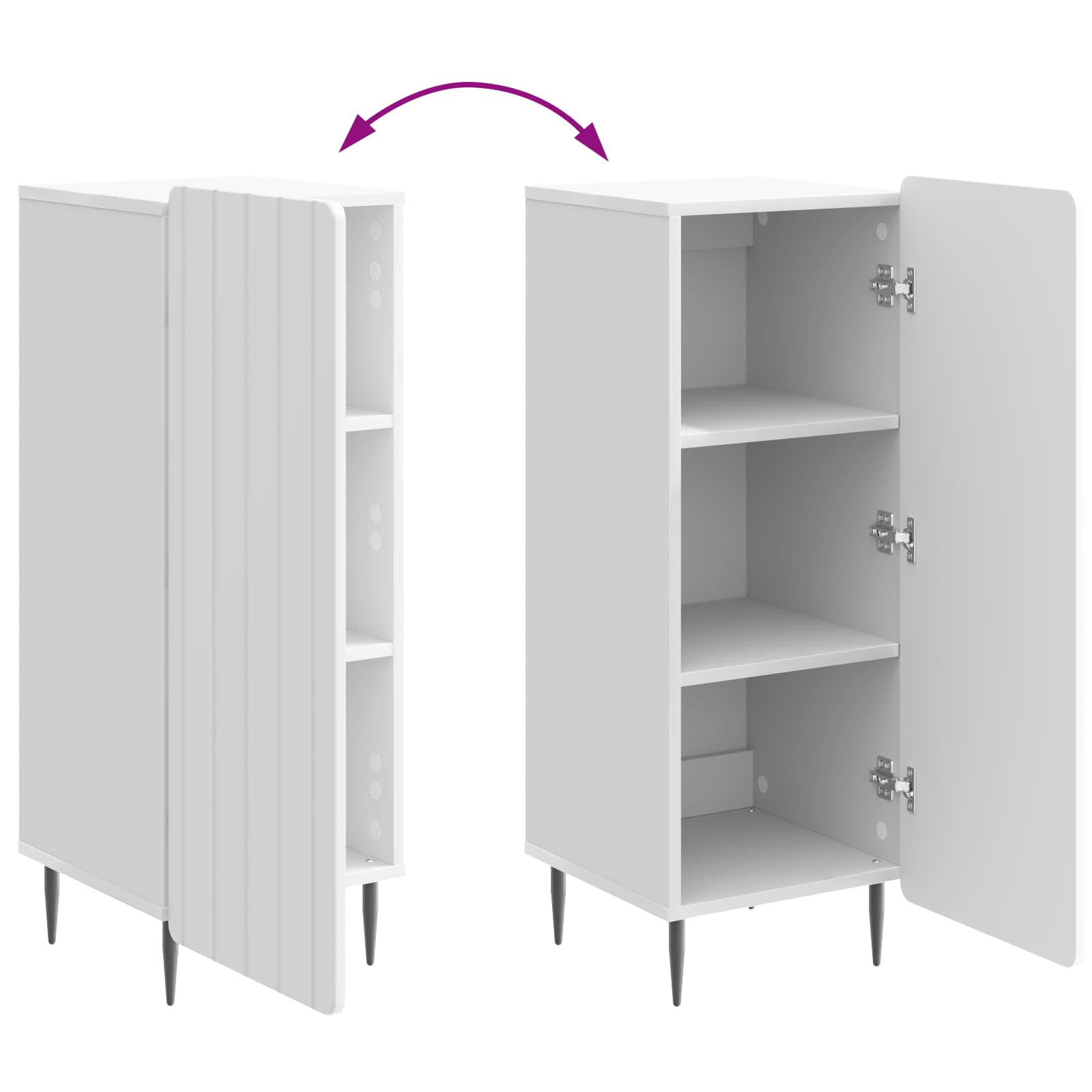 Buffet Blanc brillant 34,5 x 33 x 92 cm Bois d'ingénierie - XIOS