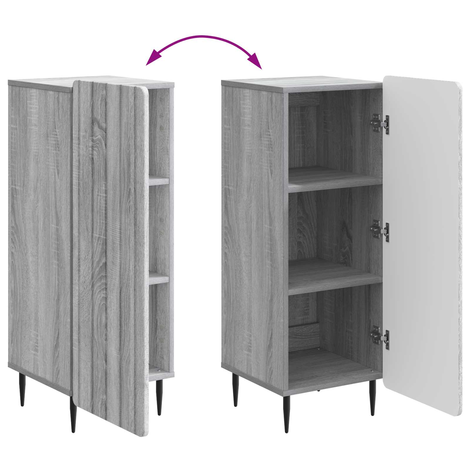 Buffet Sonoma gris 34,5 x 33 x 92 cm Bois d'ingénierie - XIOS