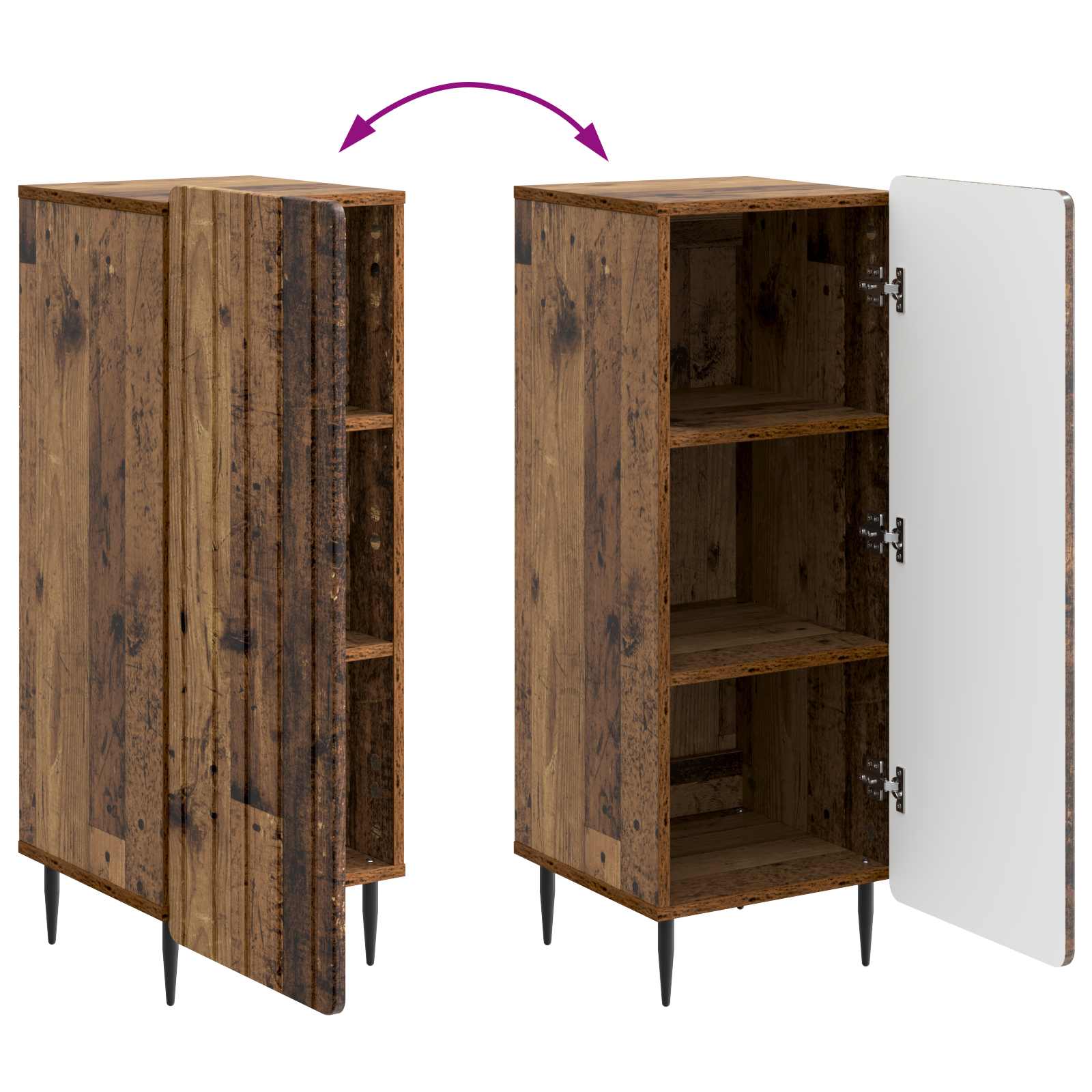Buffet Bois ancien 34,5 x 33 x 92 cm Bois d'ingénierie - XIOS