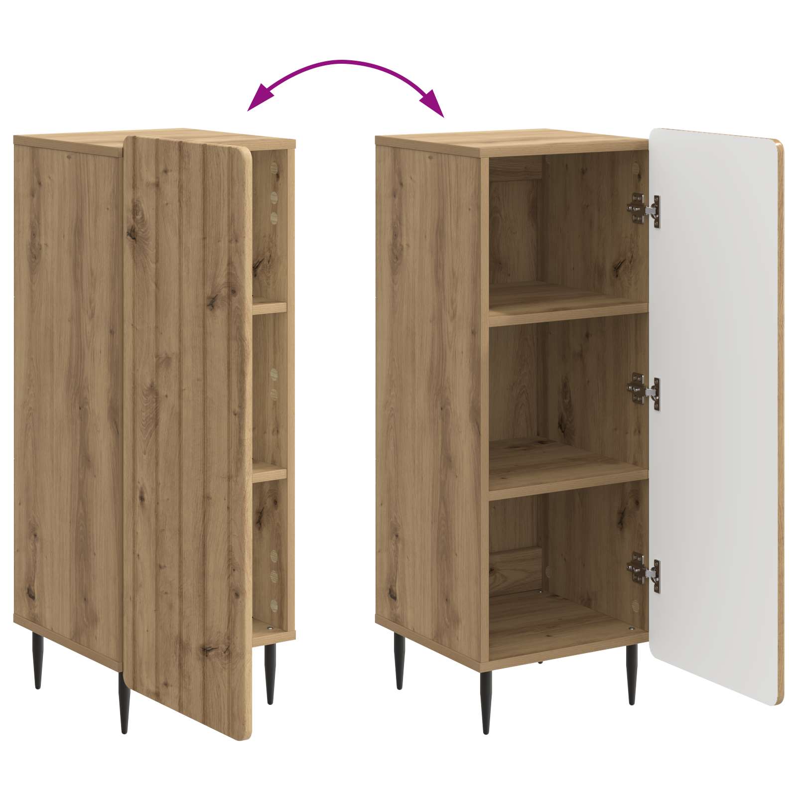 Buffet Chêne artisanal 34,5 x 33 x 92 cm Bois d'ingénierie - XIOS