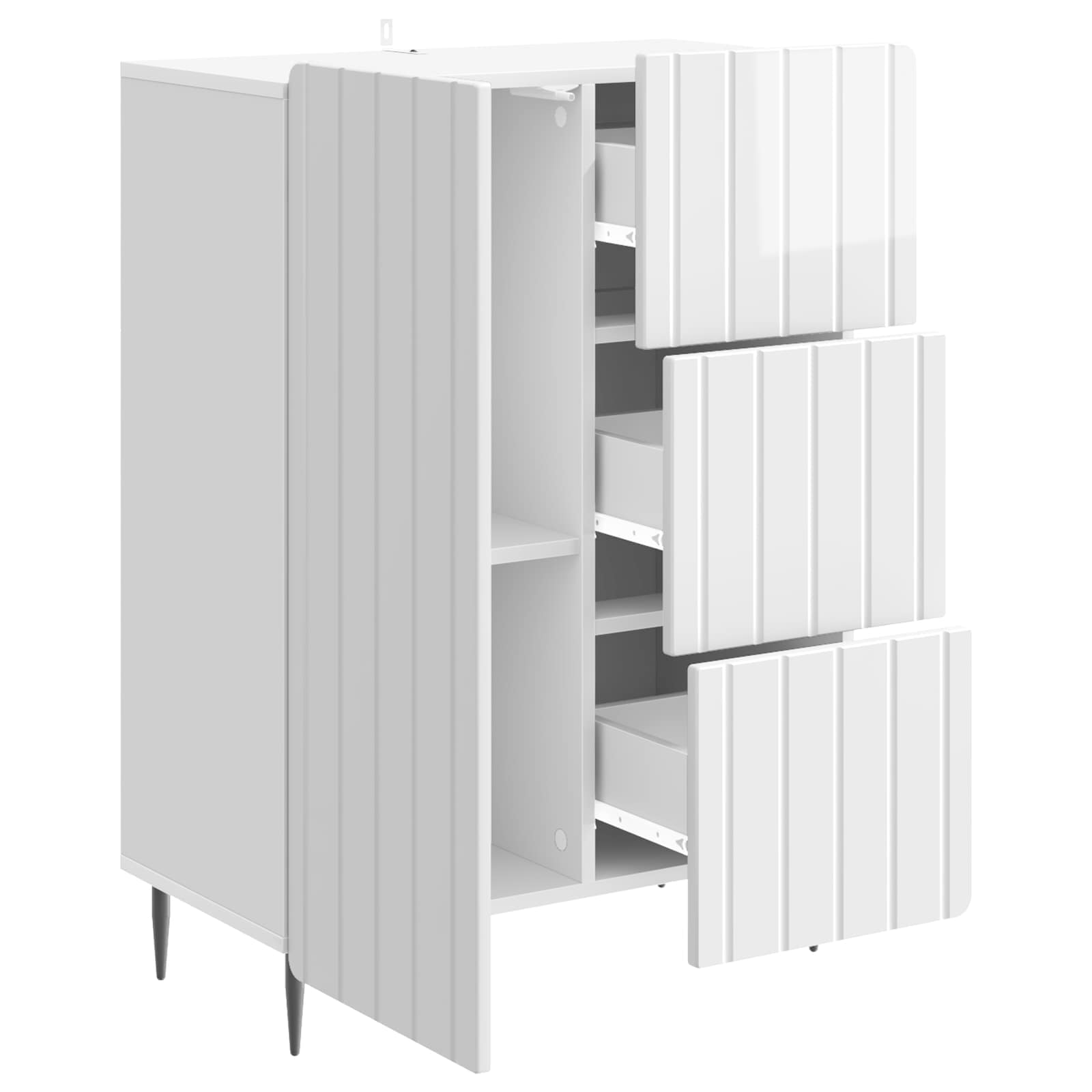 Buffet Blanc brillant 66 x 34,5 x 91,5 cm Bois d'ingénierie - XIOS