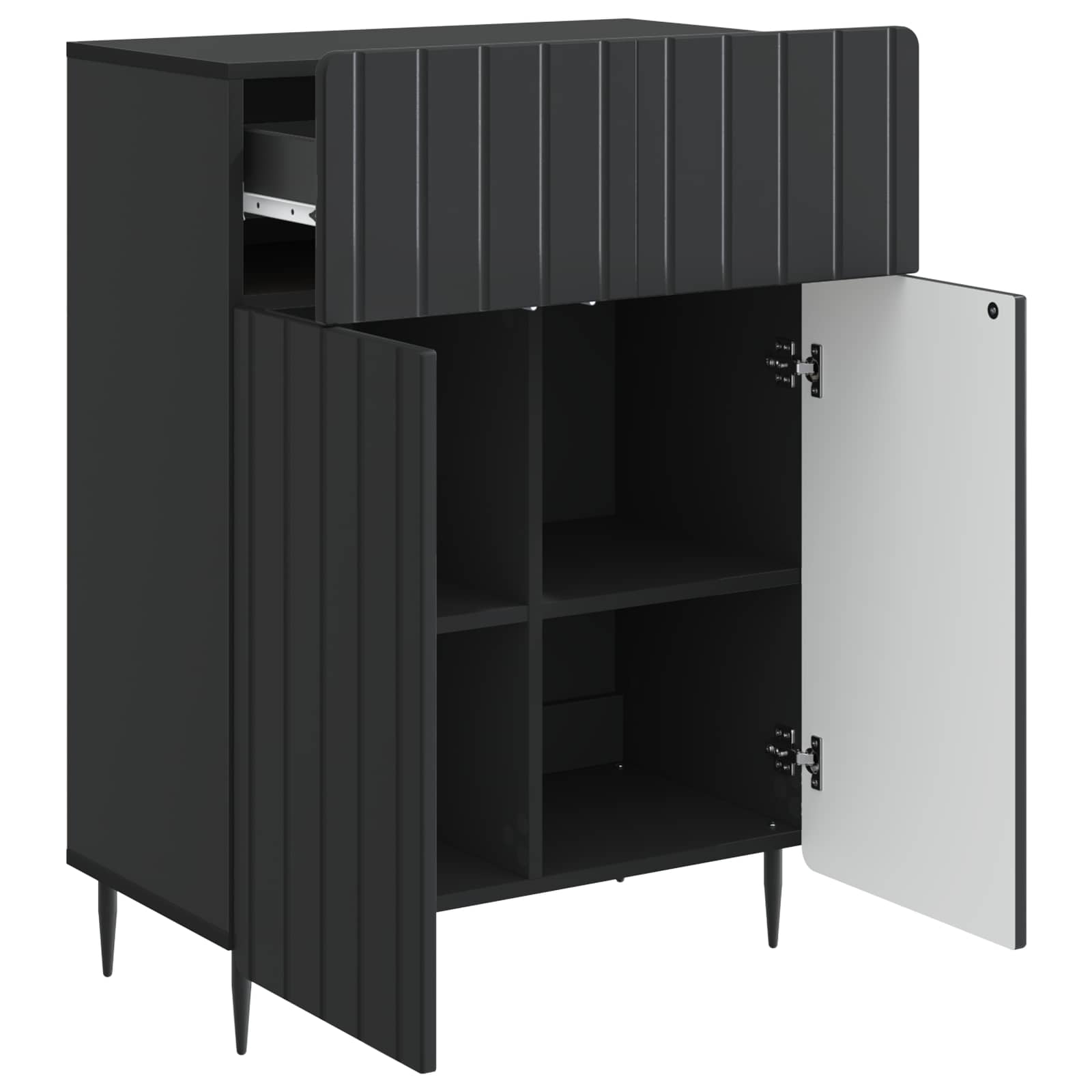 Buffet avec tiroir Noir 66 x 34,5 x 92 cm Bois d'ingénierie - XIOS