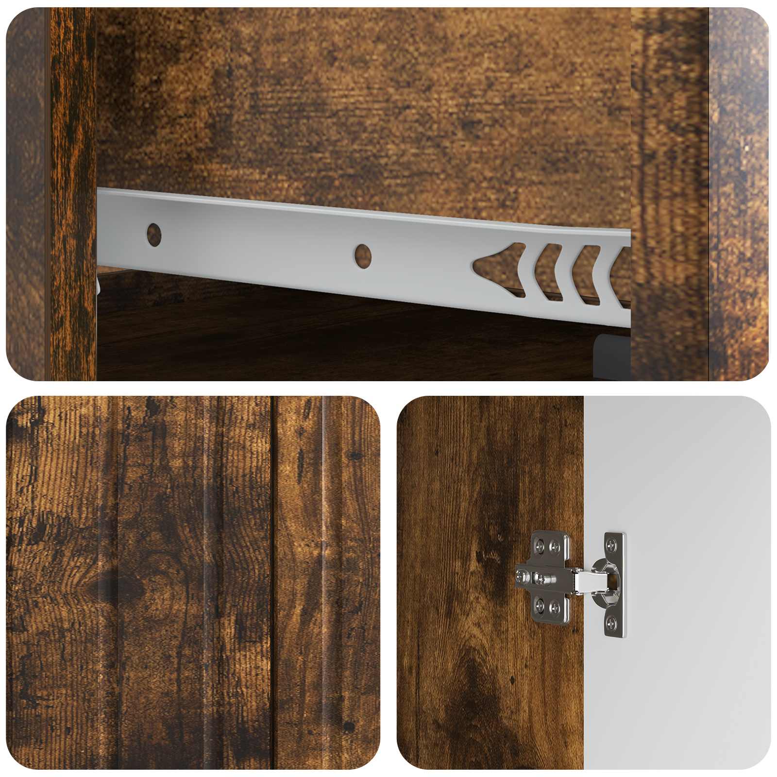 Buffet Chêne fumé 66 x 34,5 x 92 cm Bois d'ingénierie - XIOS