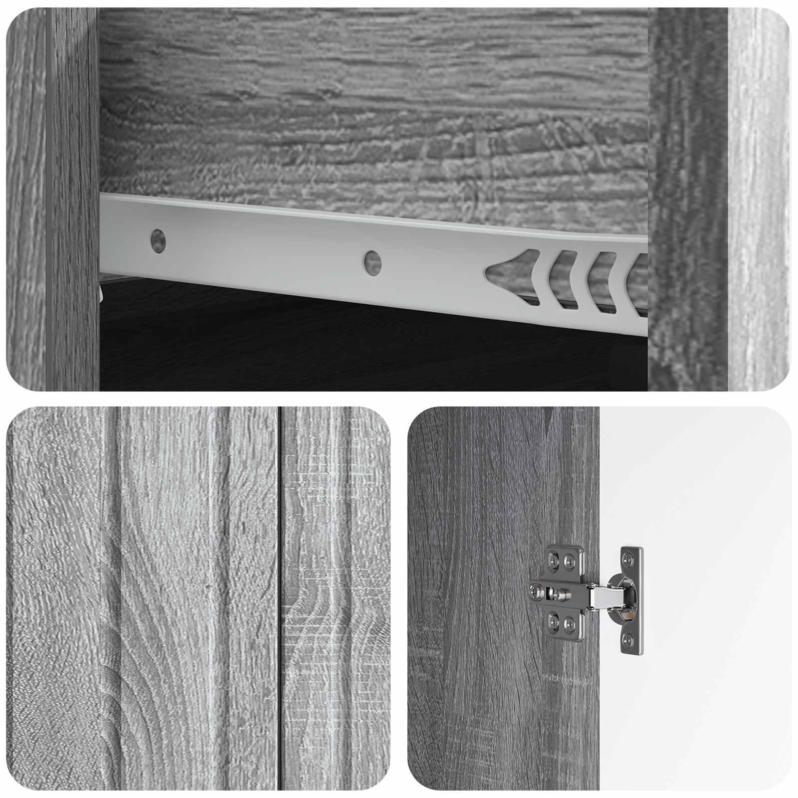 Buffet Sonoma gris 66 x 34,5 x 92 cm Bois d'ingénierie - XIOS
