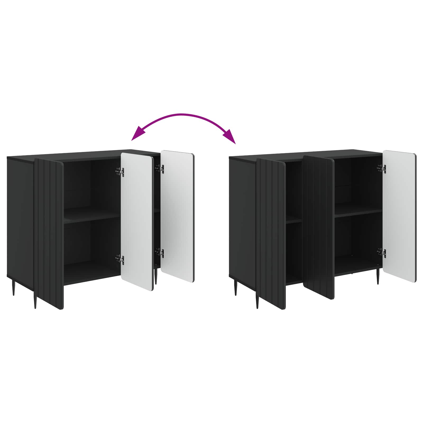 Buffet Noir 89 x 34,5 x 82 cm Bois d'ingénierie - XIOS