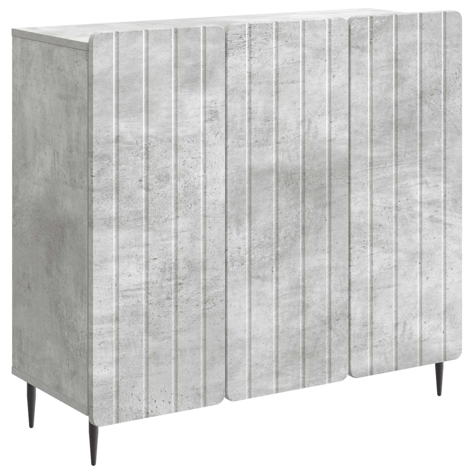 Buffet Gris béton 89 x 34,5 x 82 cm Bois d'ingénierie - XIOS