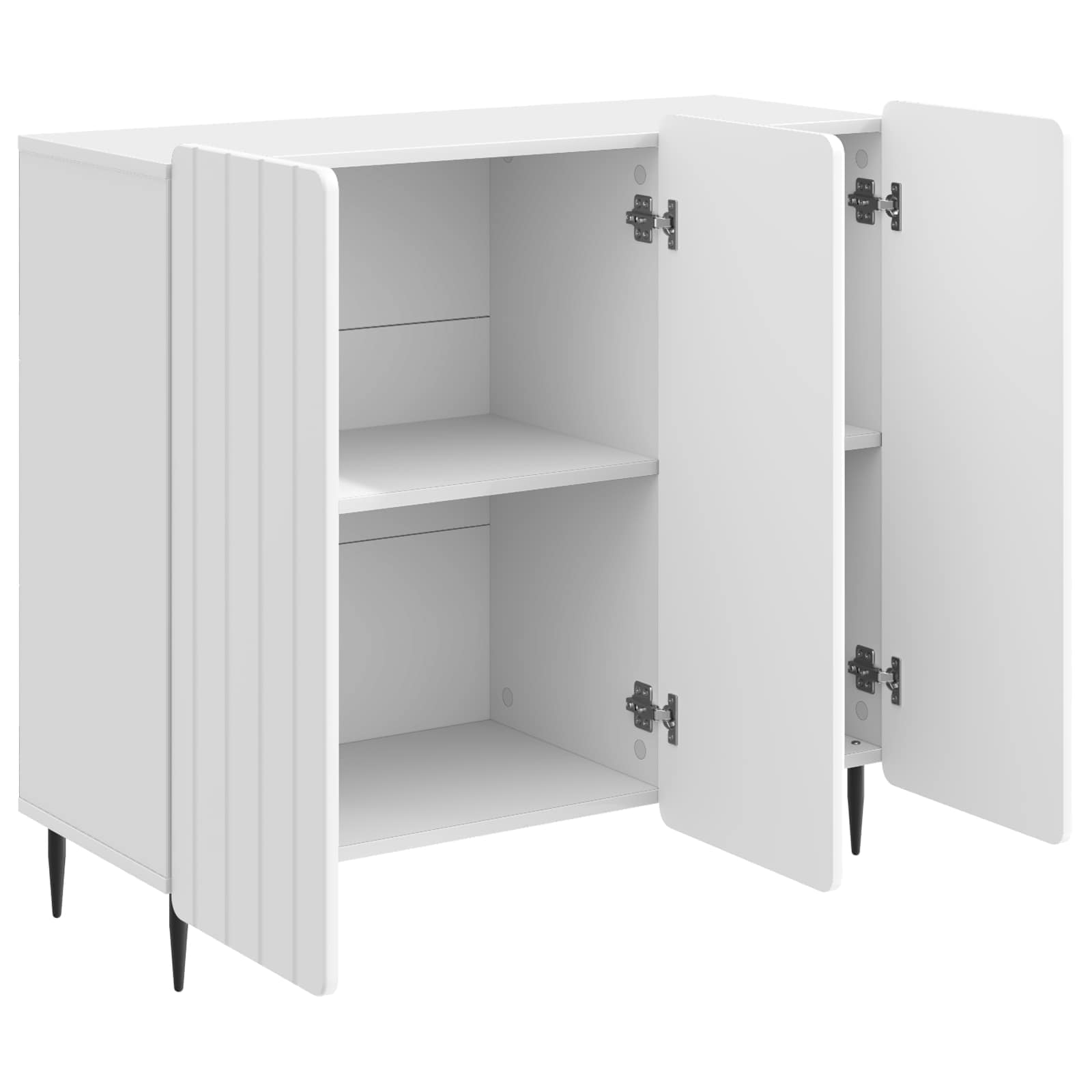 Buffet Blanc brillant 89 x 34,5 x 82 cm Bois d'ingénierie - XIOS