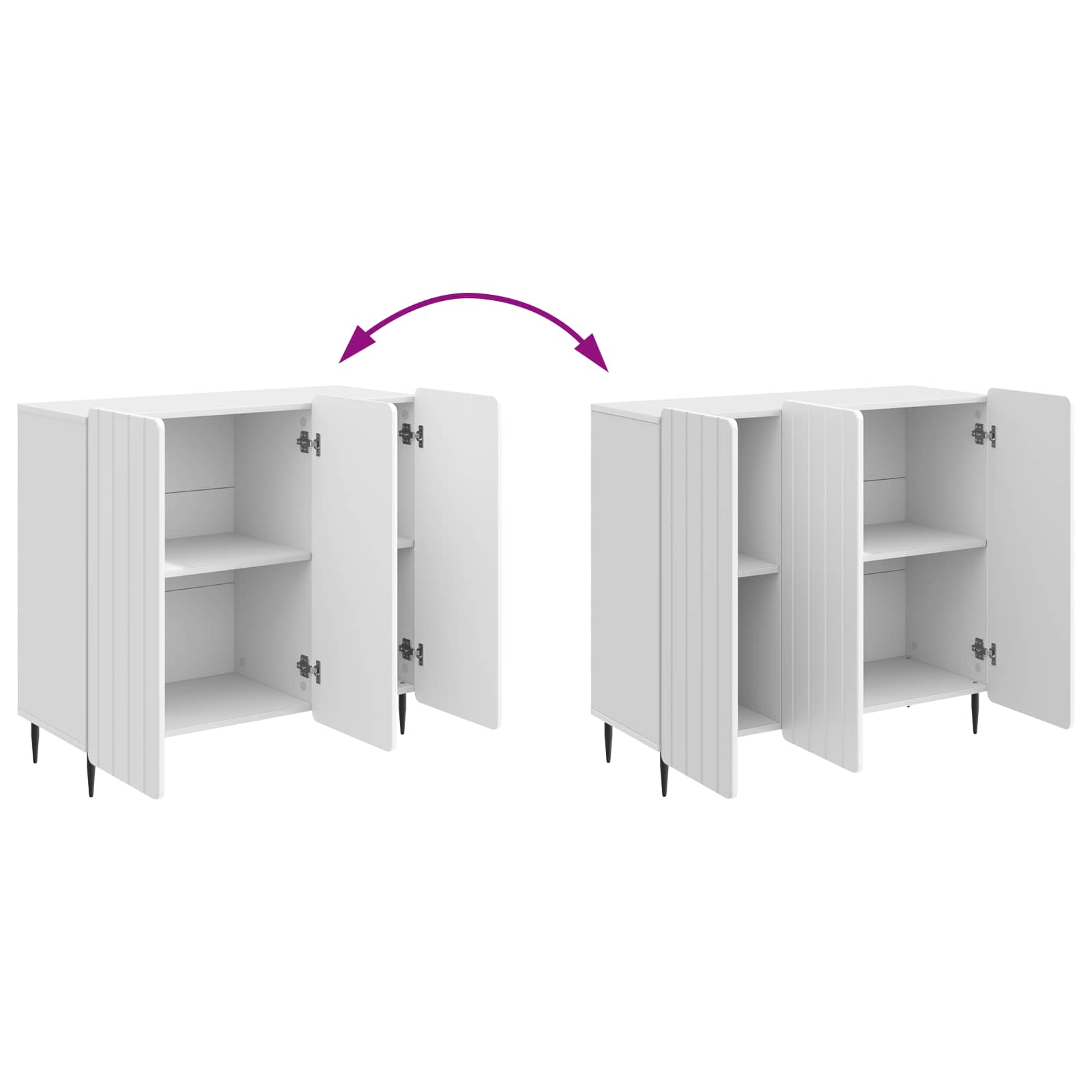 Buffet Blanc brillant 89 x 34,5 x 82 cm Bois d'ingénierie - XIOS