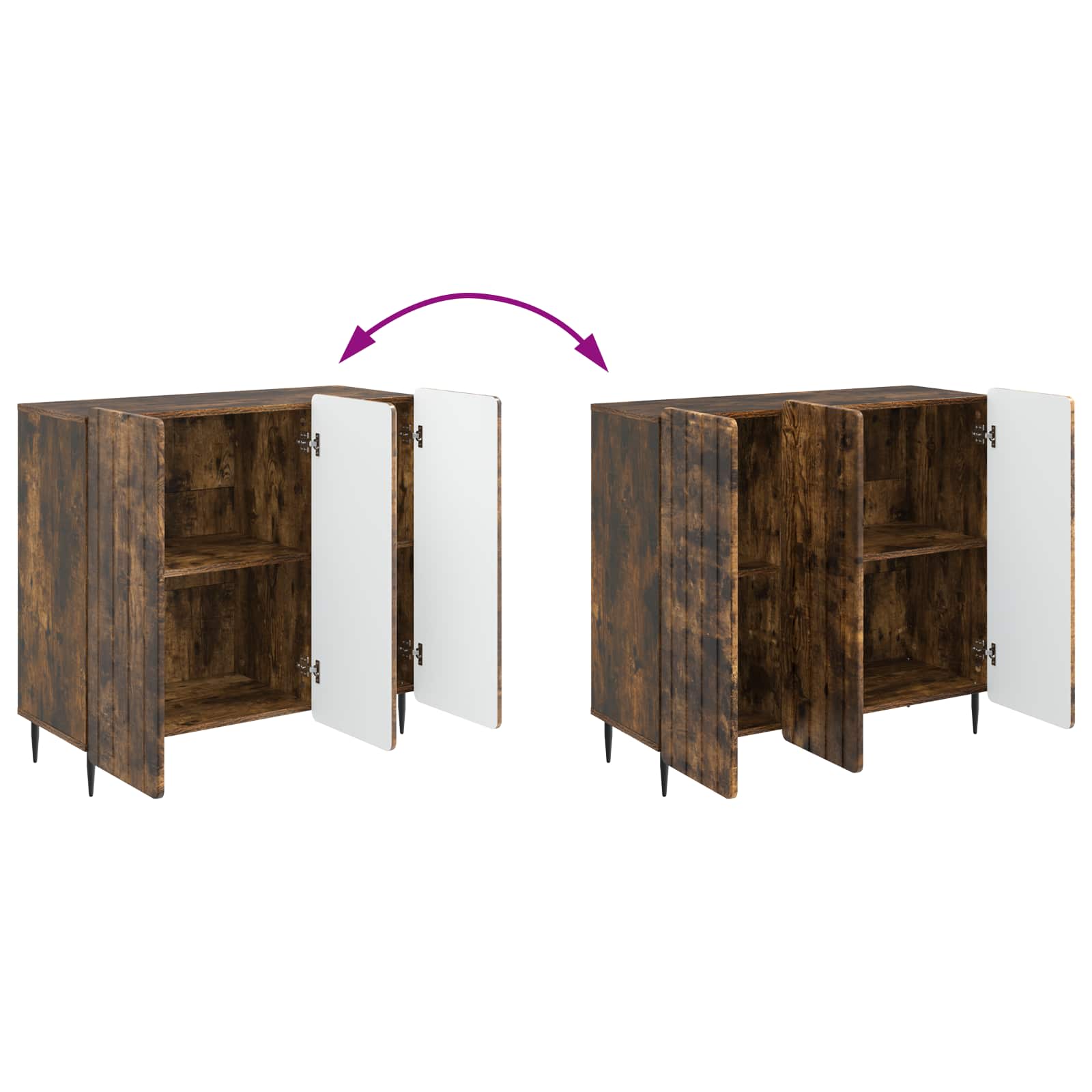 Buffet Chêne fumé 89 x 34,5 x 82 cm Bois d'ingénierie - XIOS