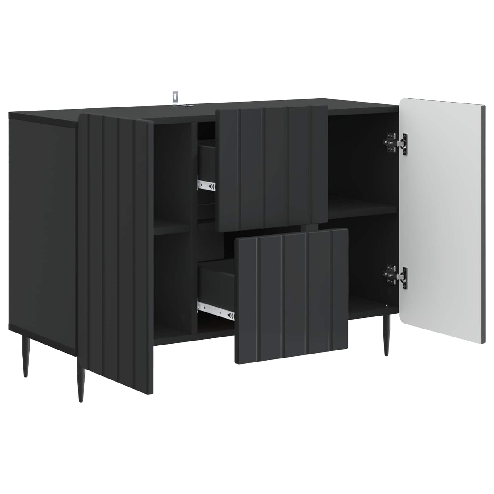 Buffet avec tiroir Noir 89 x 34,5 x 62 cm Bois d'ingénierie - XIOS