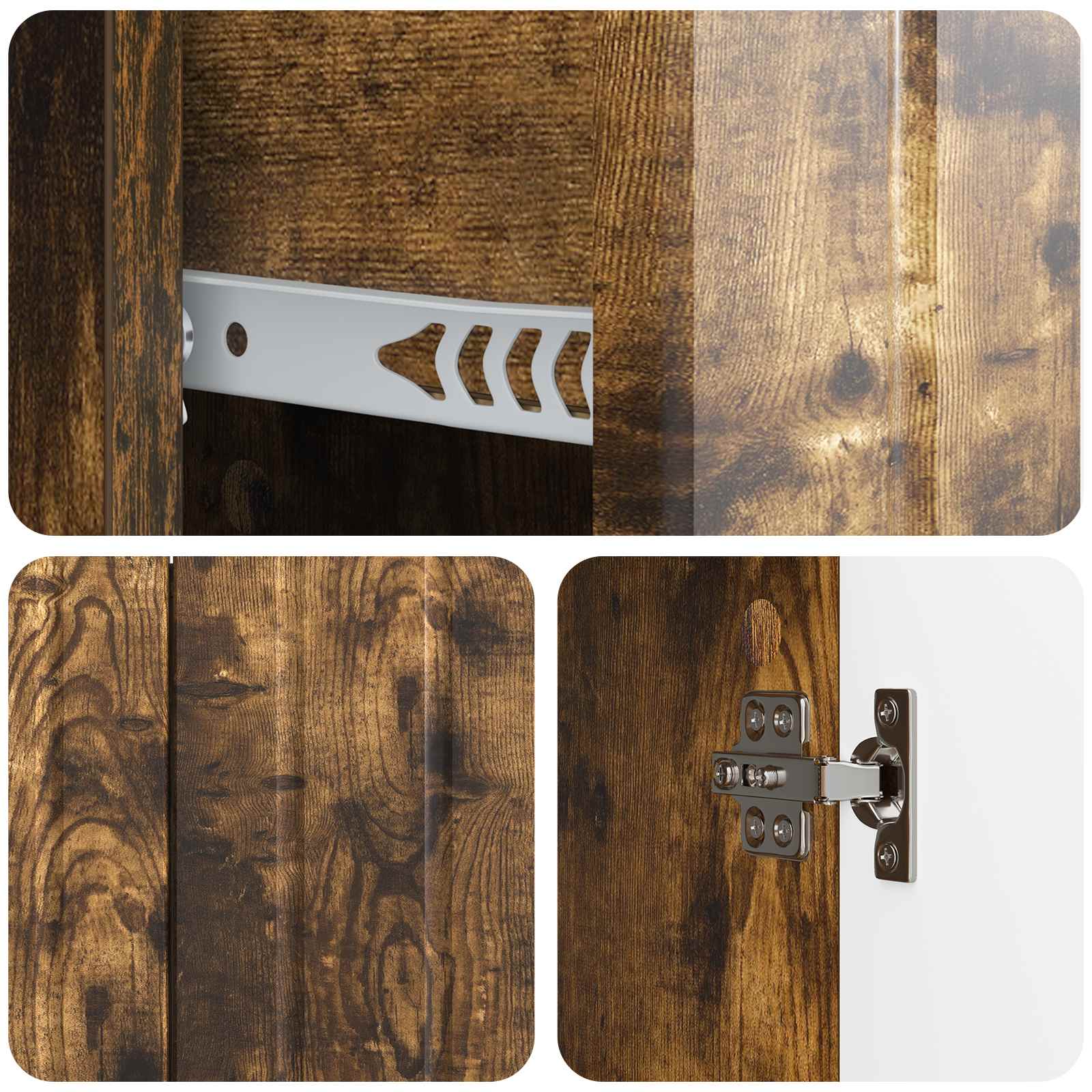 Buffet Chêne fumé 89 x 34,5 x 62 cm Bois d'ingénierie - XIOS