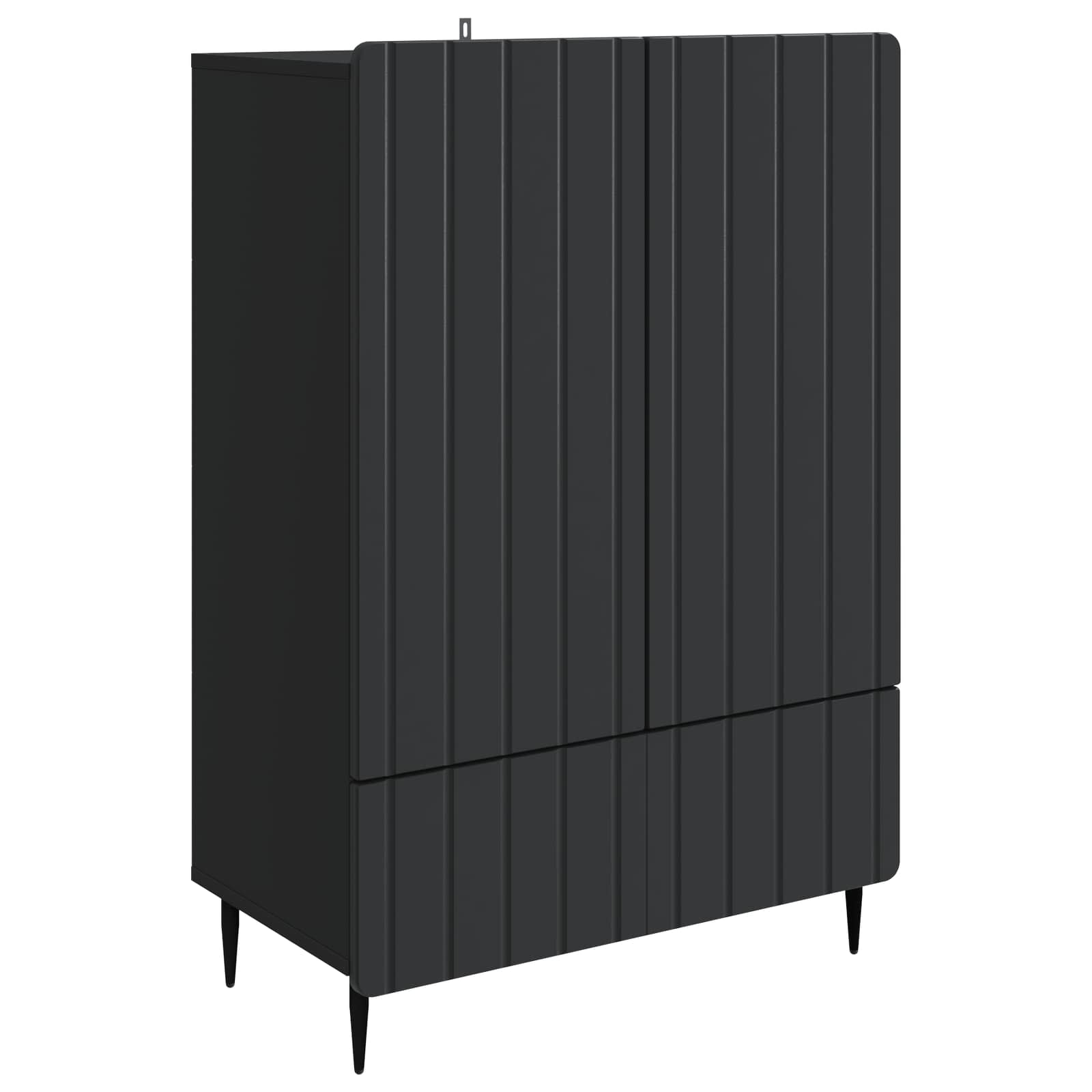 Buffet avec tiroir Noir 66 x 34,5 x 97 cm Bois d'ingénierie - XIOS