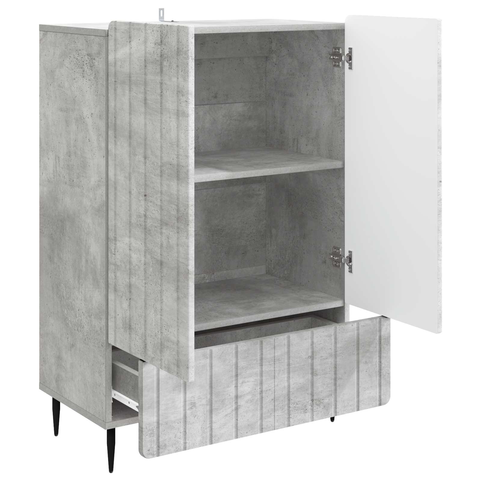 Buffet Gris béton 66 x 34,5 x 97 cm Bois d'ingénierie - XIOS