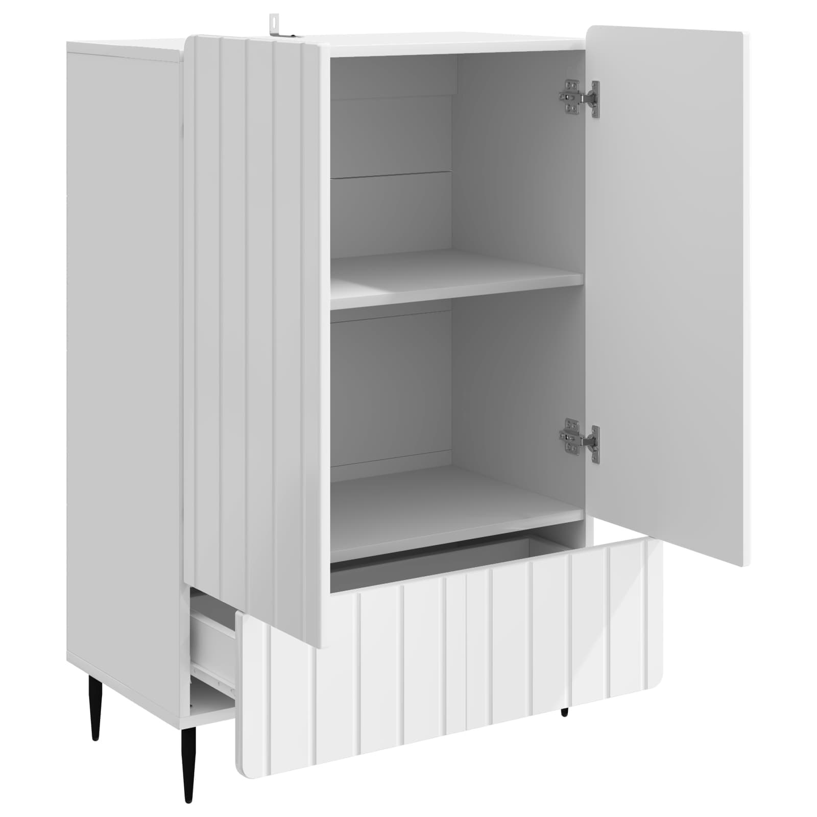 Buffet Blanc brillant 66 x 34,5 x 97 cm Bois d'ingénierie - XIOS