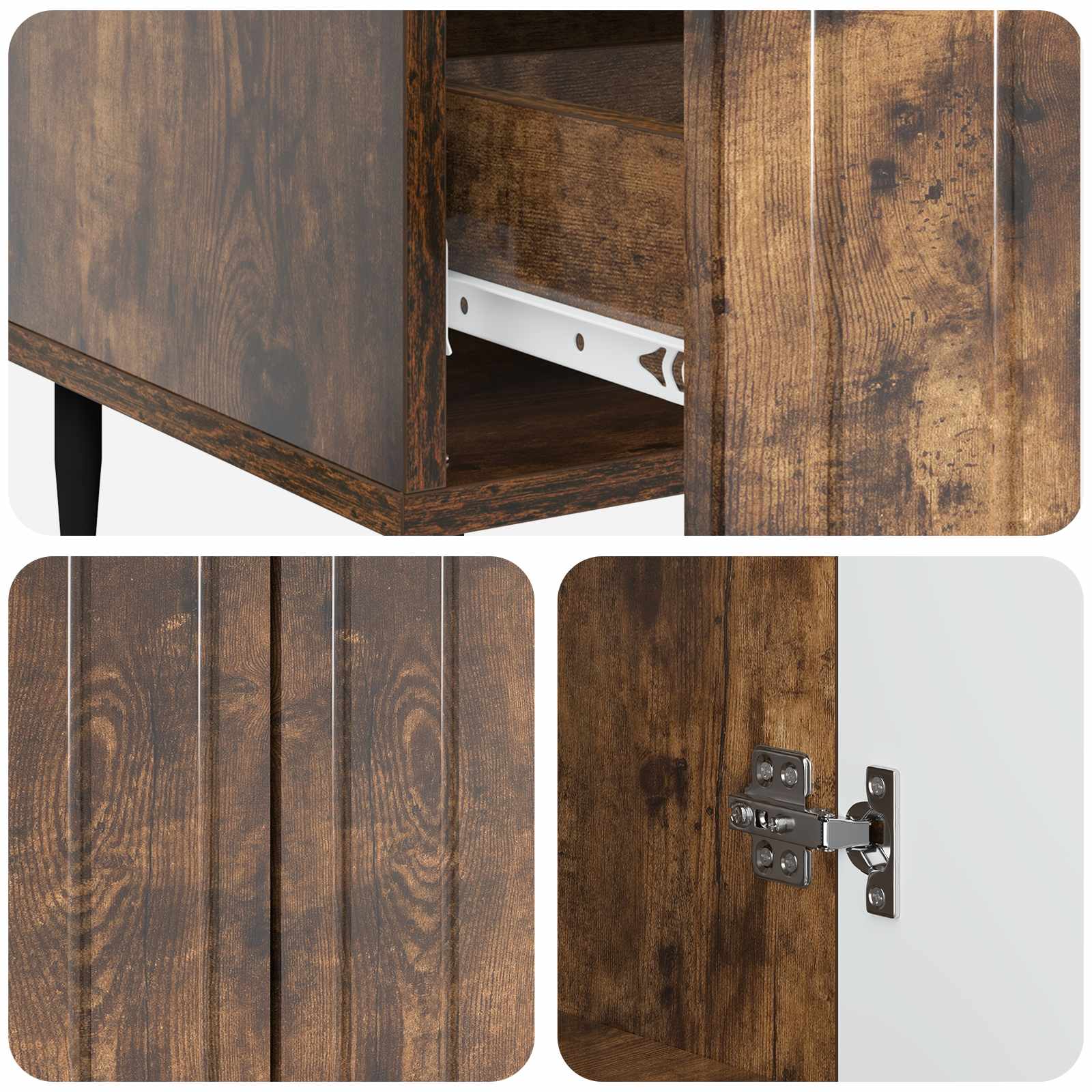 Buffet Chêne fumé 66 x 34,5 x 97 cm Bois d'ingénierie - XIOS