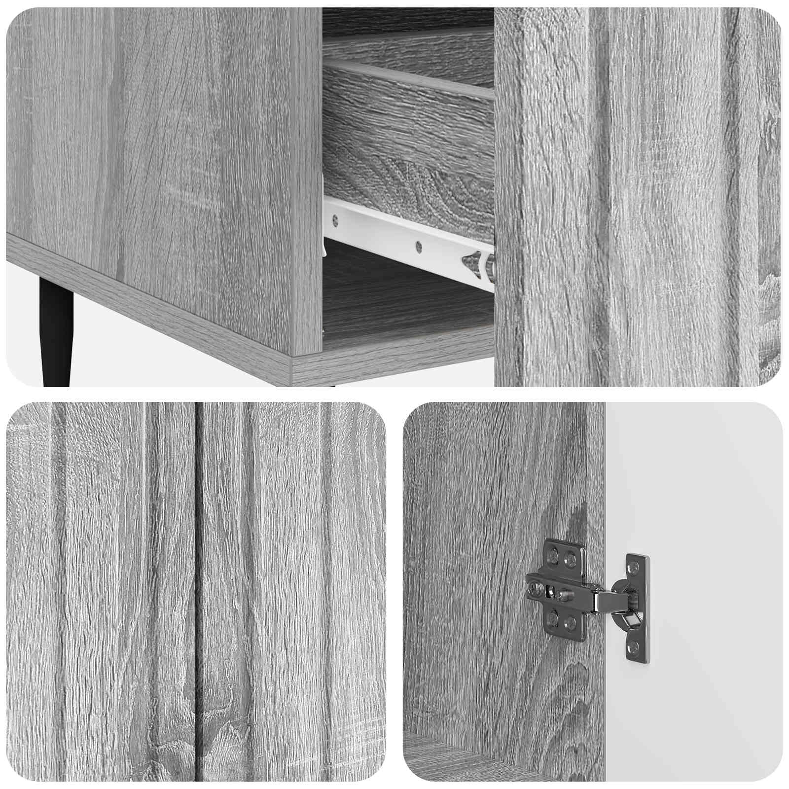 Buffet Sonoma gris 66 x 34,5 x 97 cm Bois d'ingénierie - XIOS