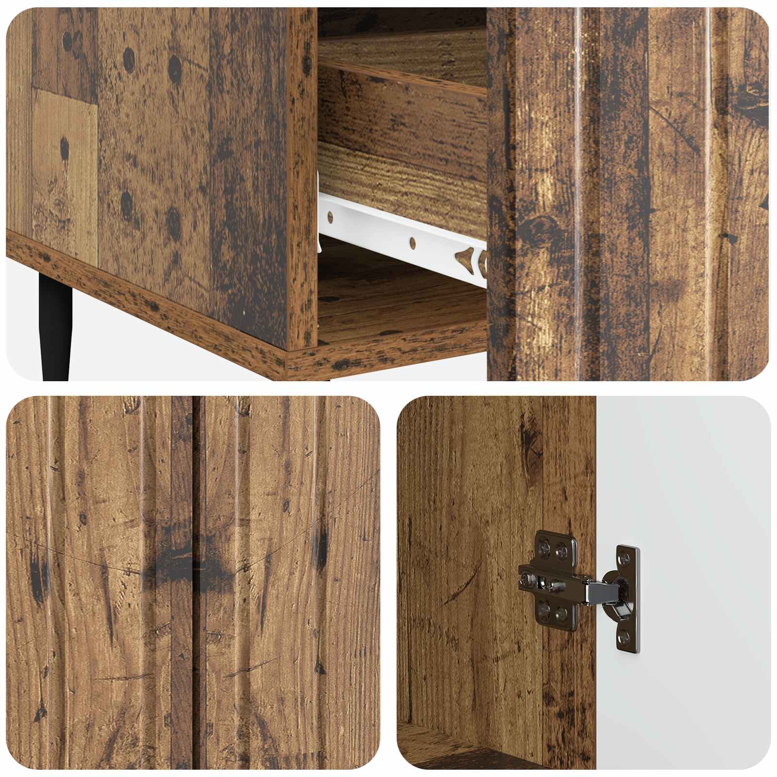Buffet Bois ancien 66 x 34,5 x 97 cm Bois d'ingénierie - XIOS