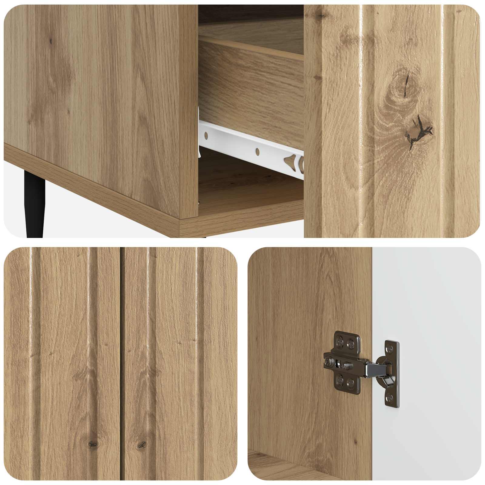 Buffet Chêne artisanal 66 x 34,5 x 97 cm Bois d'ingénierie - XIOS