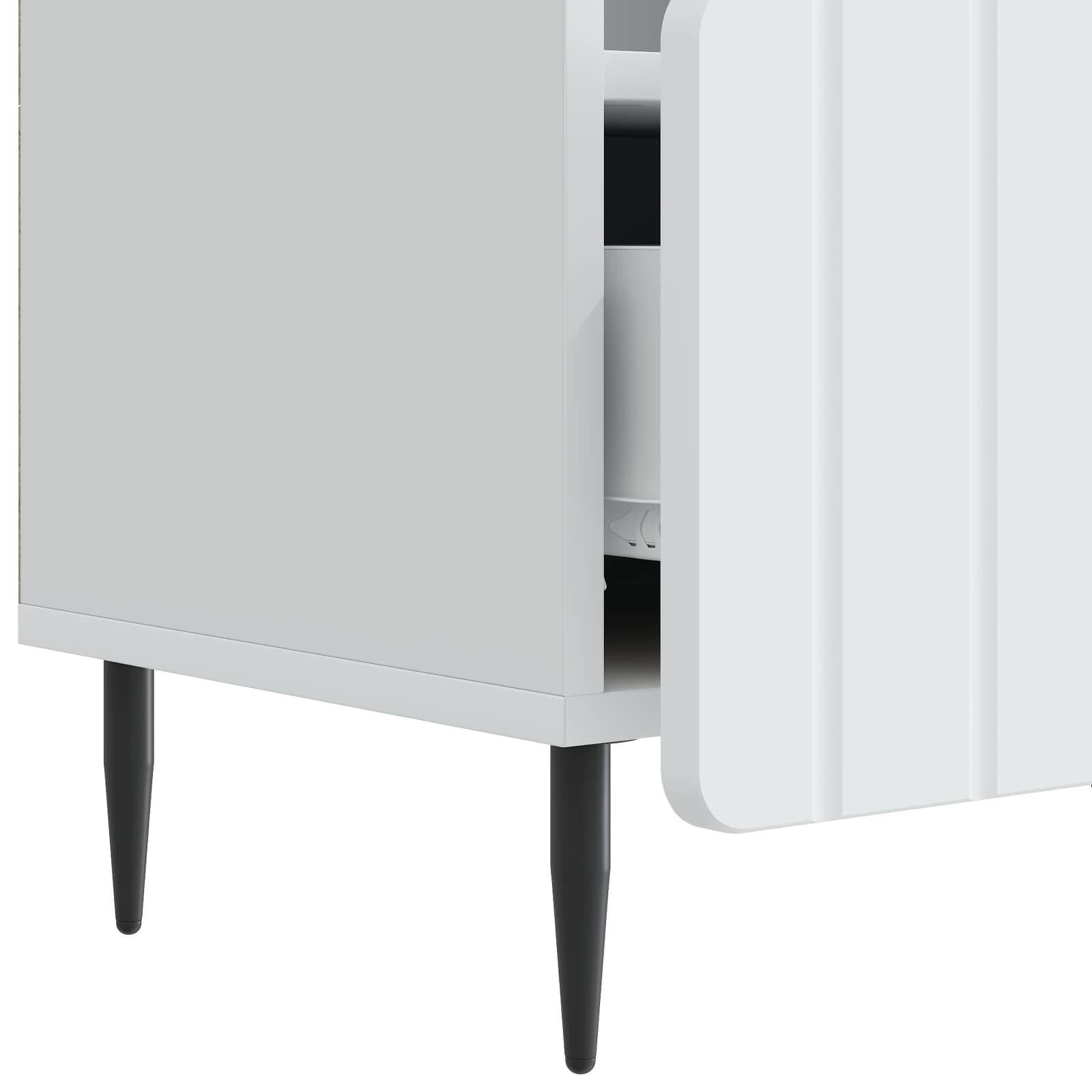 Meuble TV Blanc 102 x 34,5 x 50 cm Bois d'ingénierie - XIOS