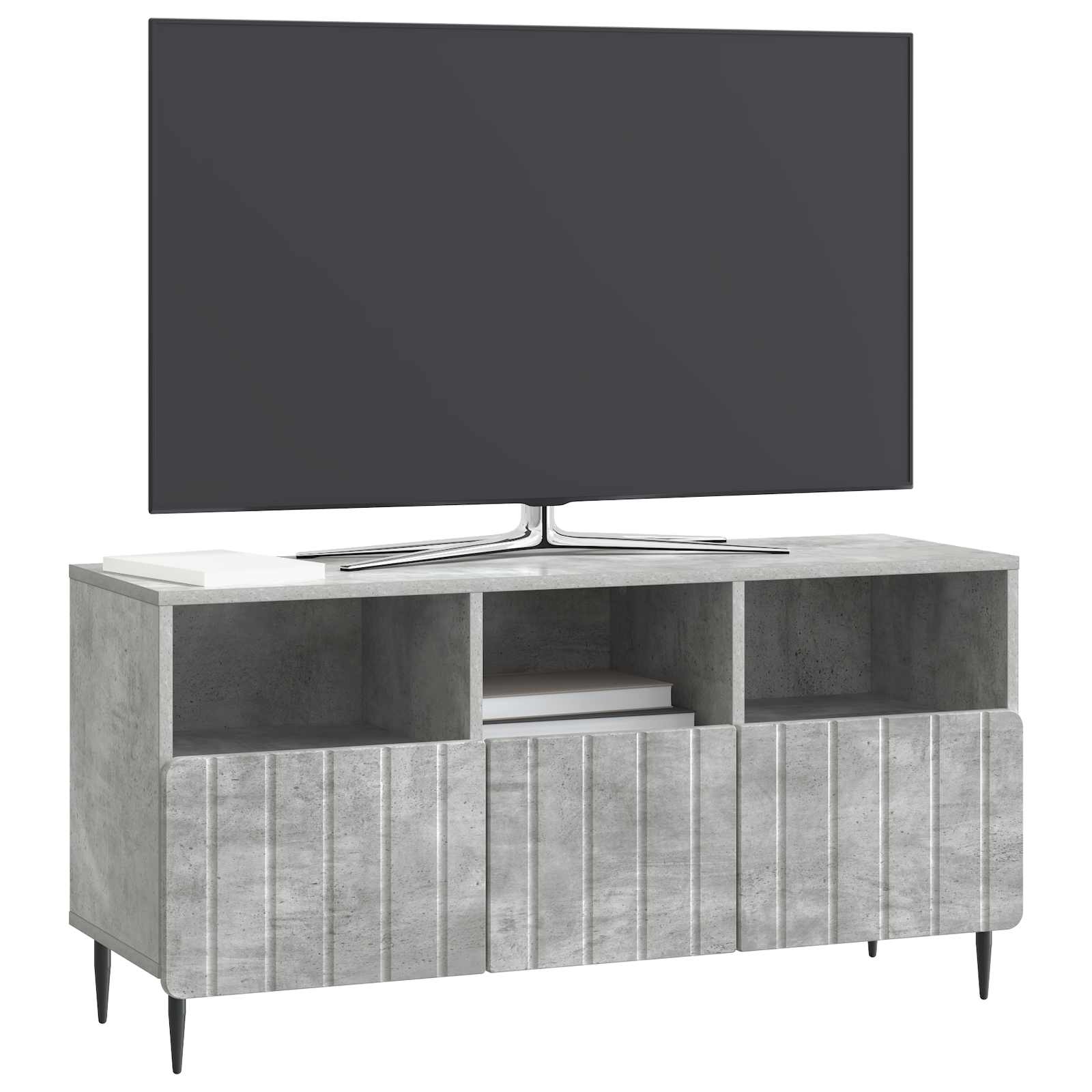 Meuble TV Gris béton 102 x 34,5 x 50 cm Bois d'ingénierie - XIOS