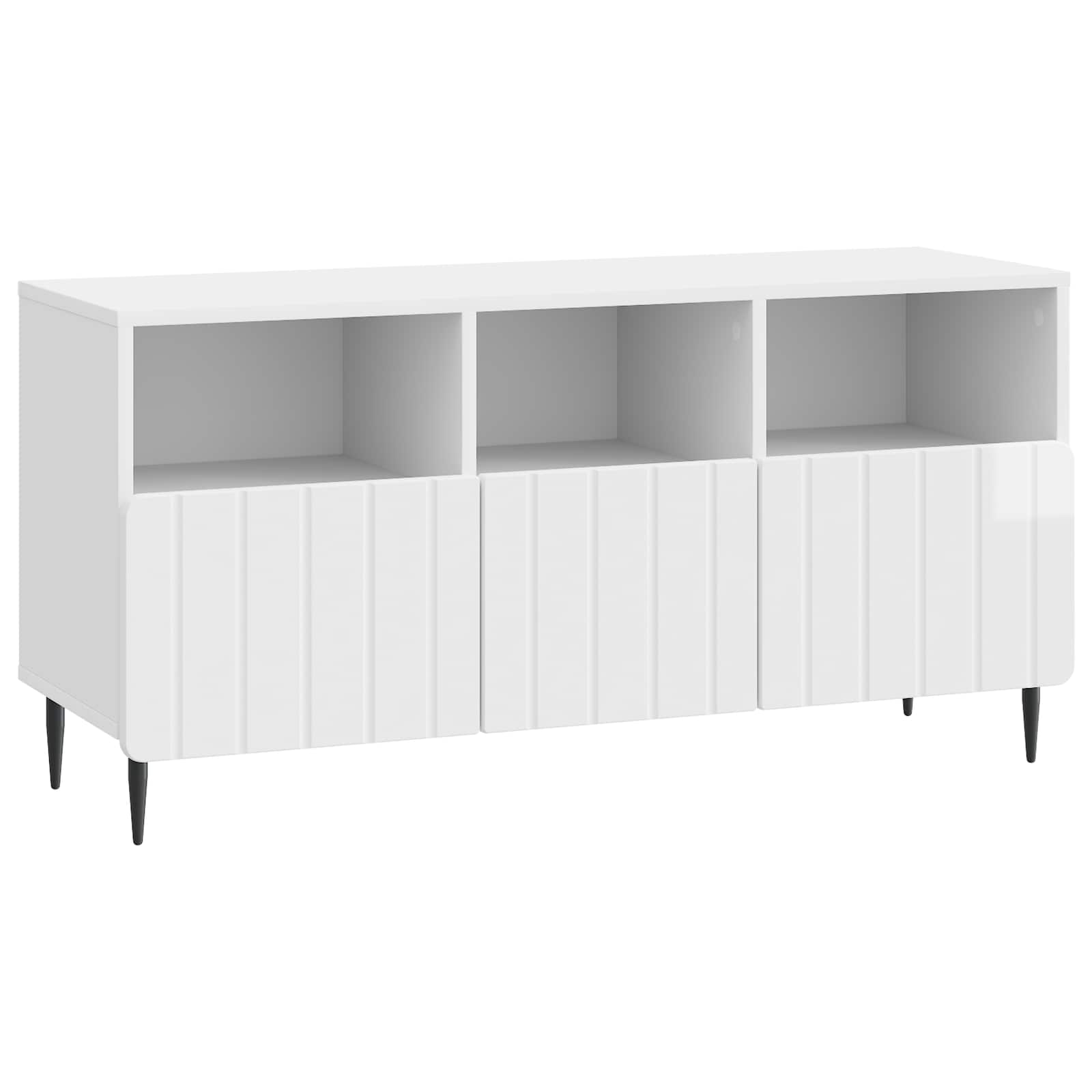 Meuble TV Blanc brillant 102 x 34,5 x 50 cm Bois d'ingénierie - XIOS