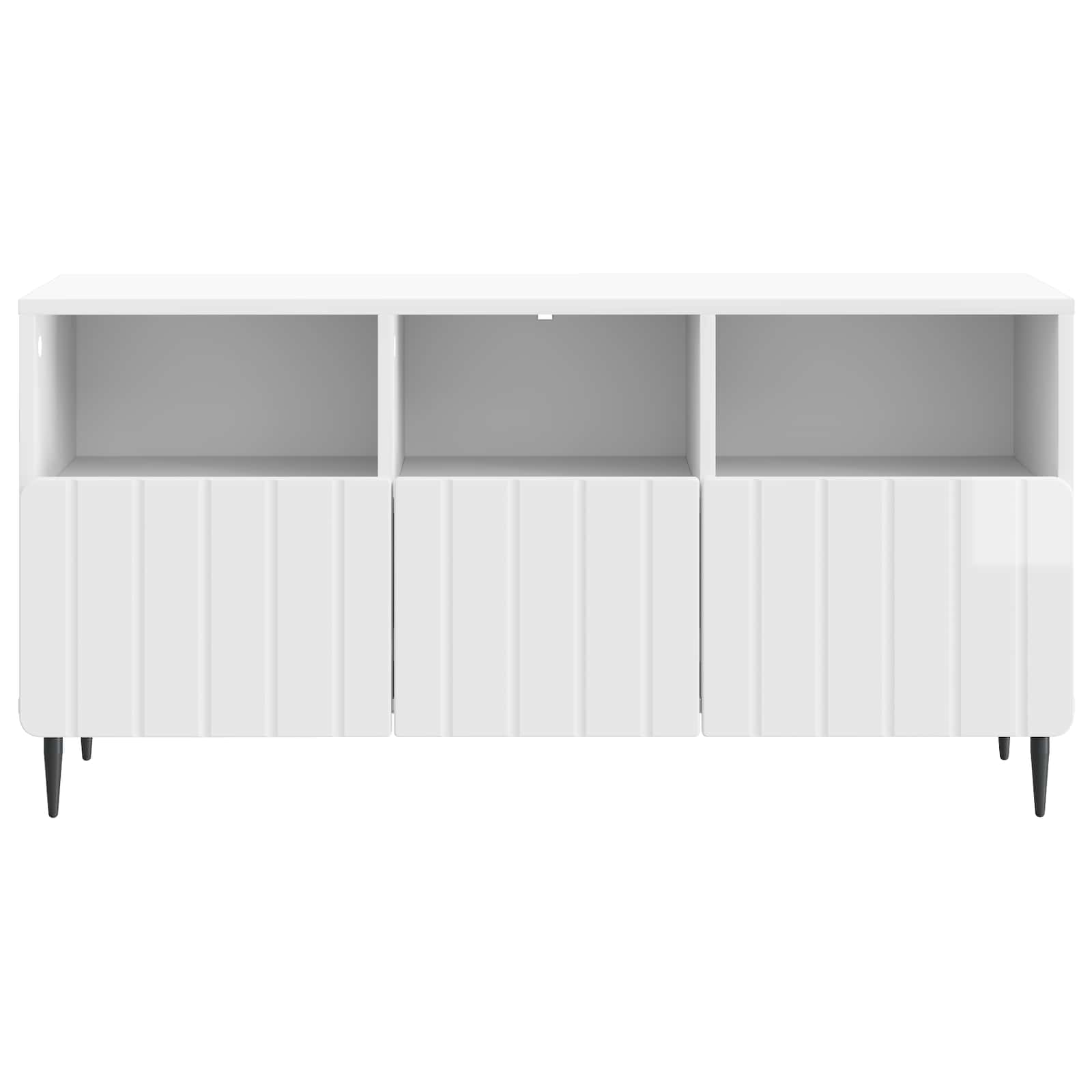 Meuble TV Blanc brillant 102 x 34,5 x 50 cm Bois d'ingénierie - XIOS