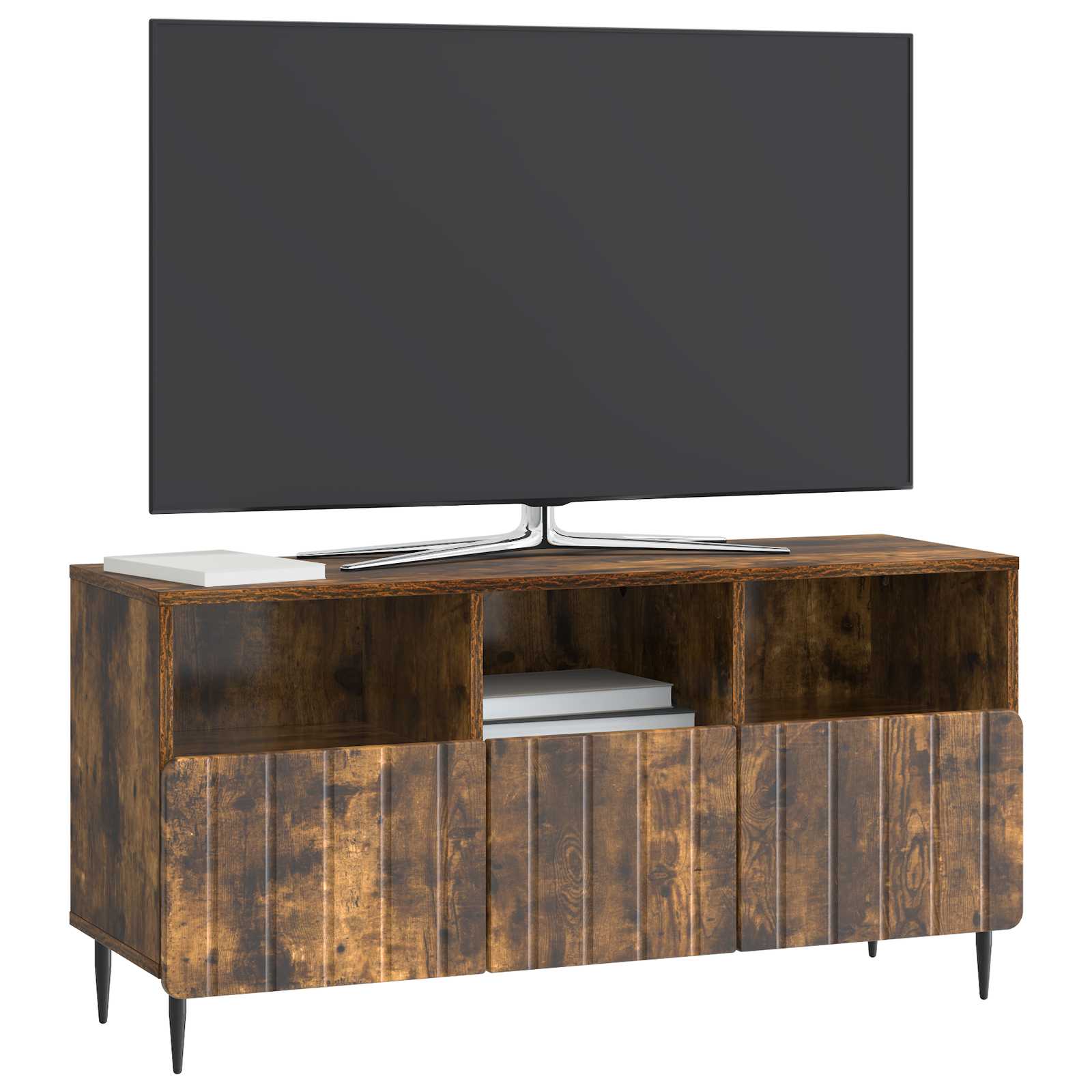Meuble TV Chêne fumé 102 x 34,5 x 50 cm Bois d'ingénierie - XIOS