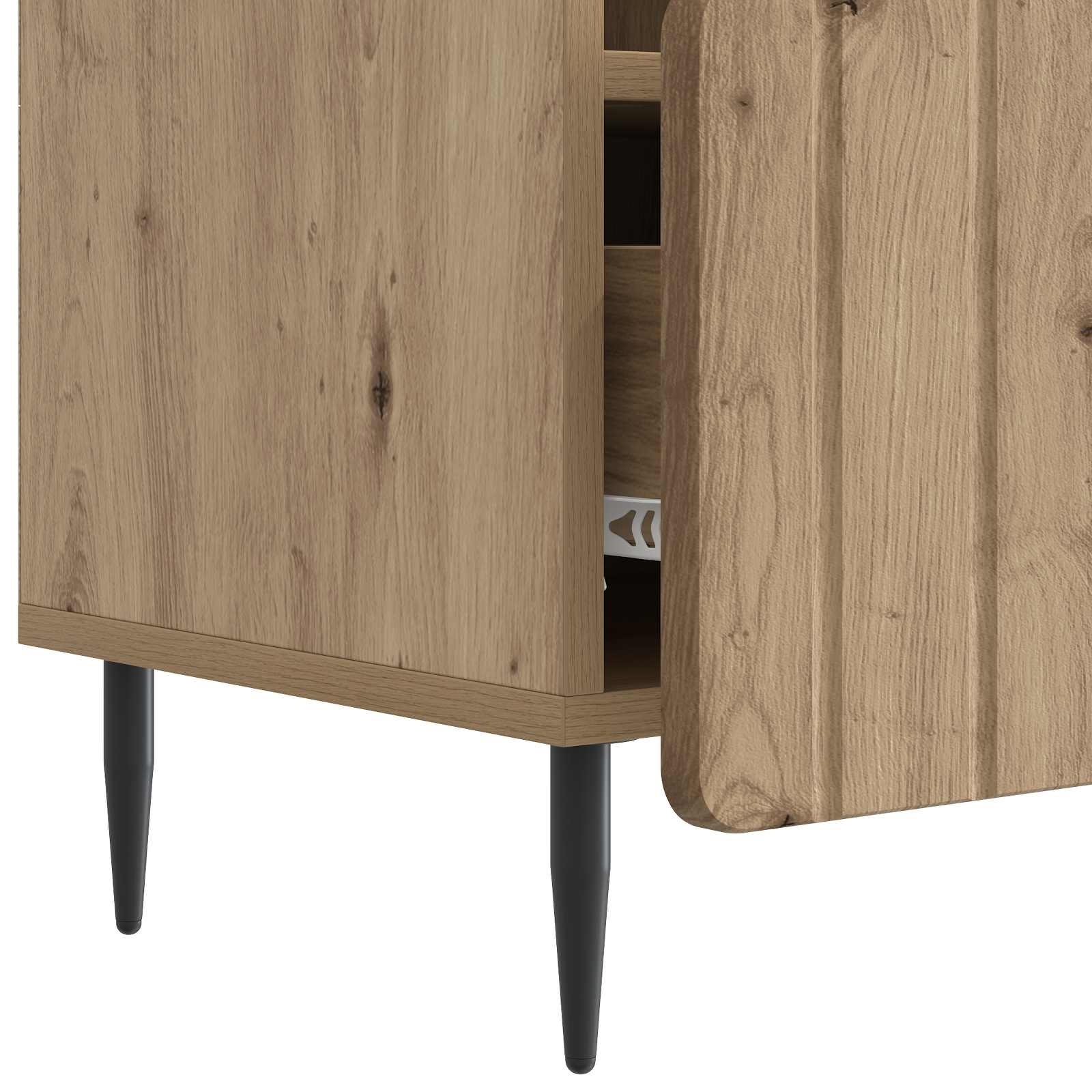 Meuble TV Chêne artisanal 102 x 34,5 x 50 cm Bois d'ingénierie - XIOS