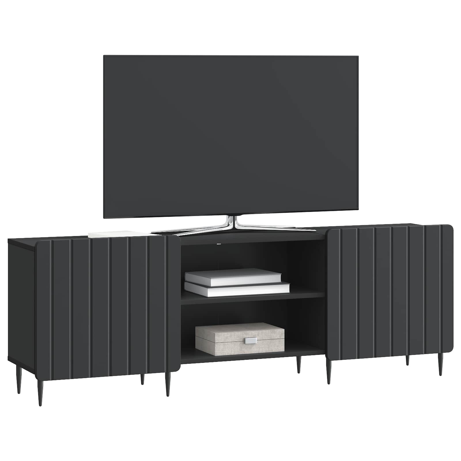 Meuble TV Noir 150 x 31 x 52 cm Bois d'ingénierie - XIOS