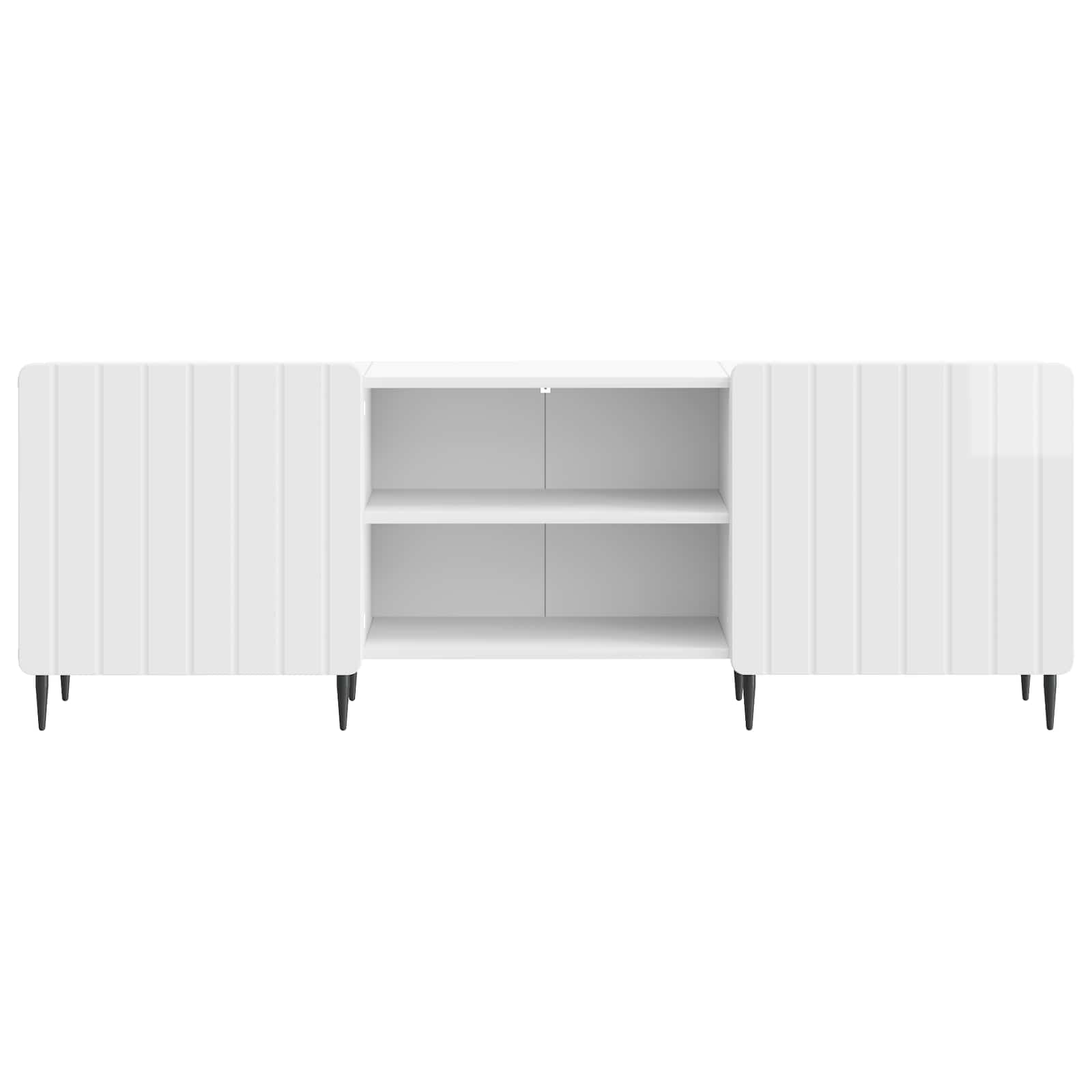 Meuble TV Blanc brillant 150 x 31 x 52 cm Bois d'ingénierie - XIOS
