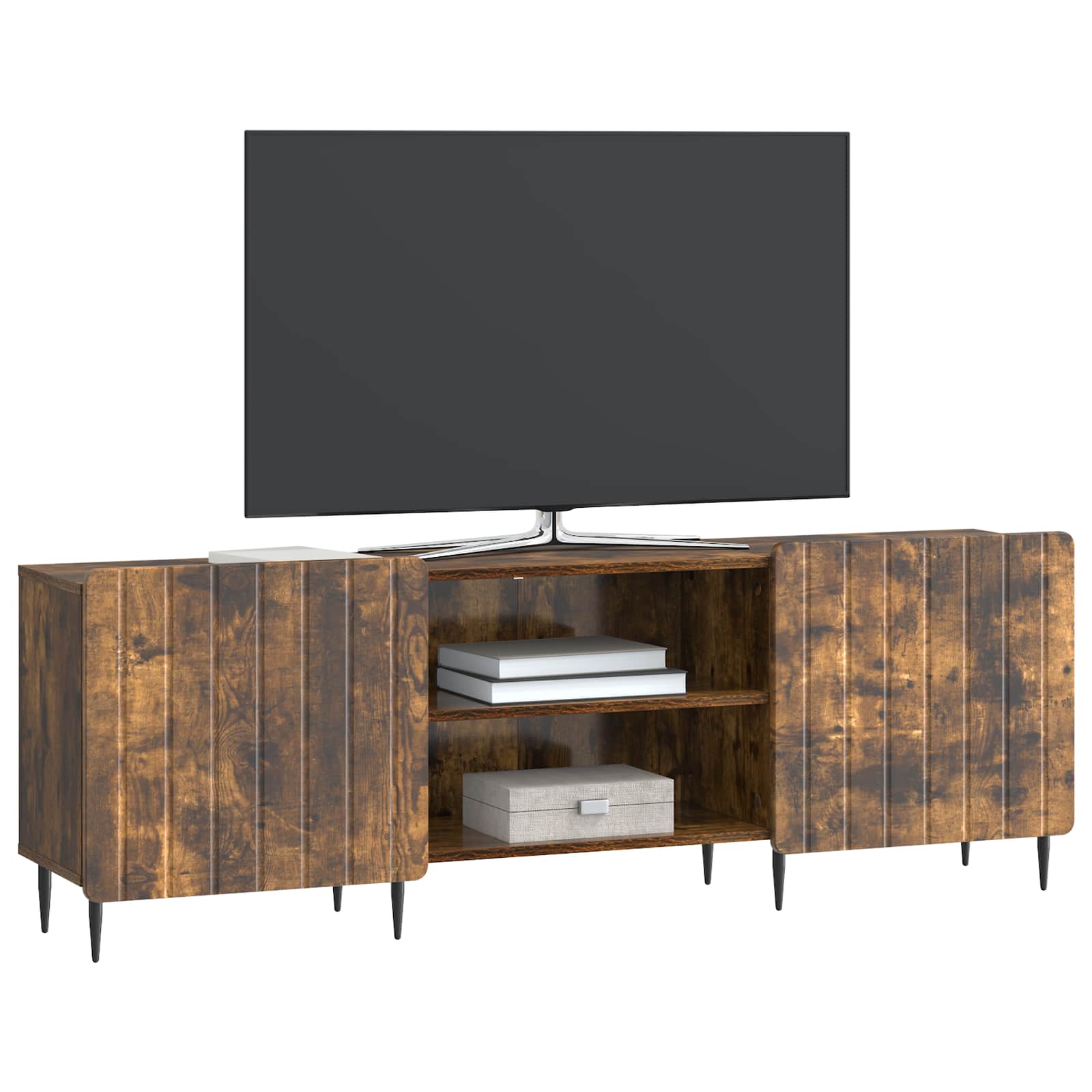 Meuble TV Chêne fumé 150 x 31 x 52 cm Bois d'ingénierie - XIOS