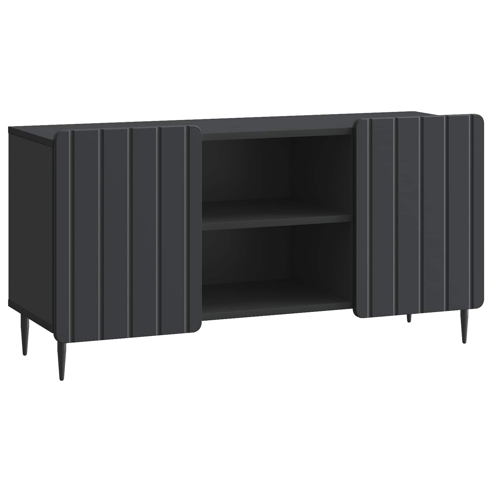 Meuble TV Noir 102 x 34,5 x 52 cm Bois d'ingénierie - XIOS